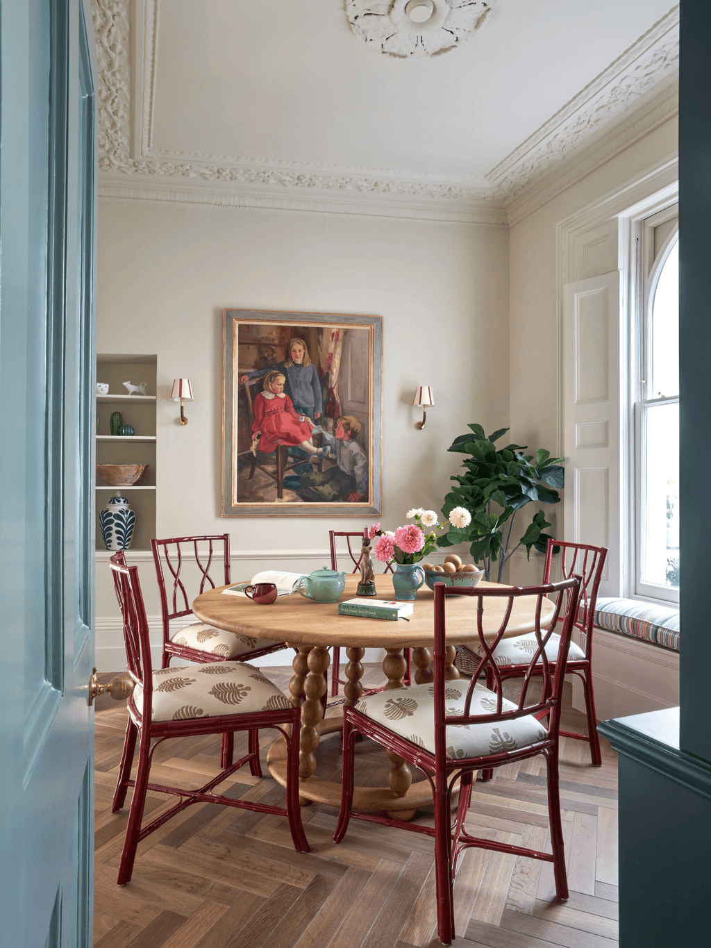 Image may contain Lerika Architecture Building Dining Room Dining Table Furniture Indoors Room and Table