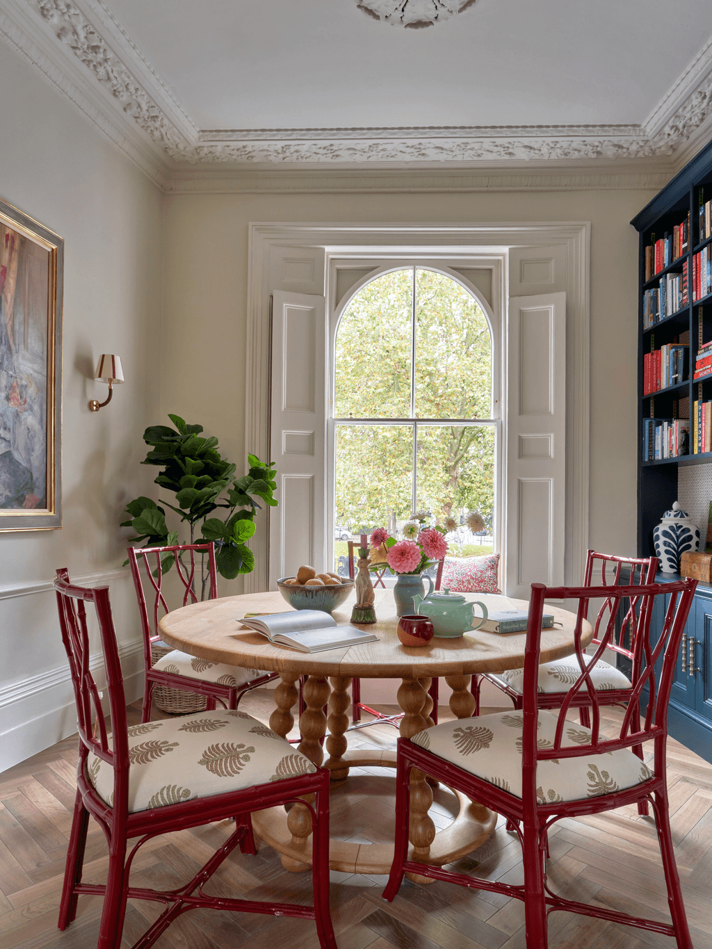 Image may contain Architecture Building Dining Room Dining Table Furniture Indoors Room Table Tabletop and Window