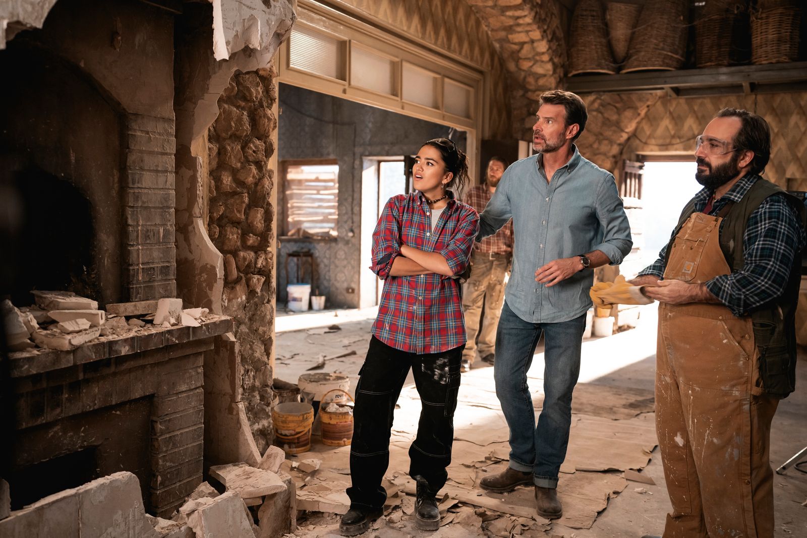 Image may contain Scott Foley Adult Person Clothing Footwear Shoe Wristwatch Fireplace Indoors and Accessories