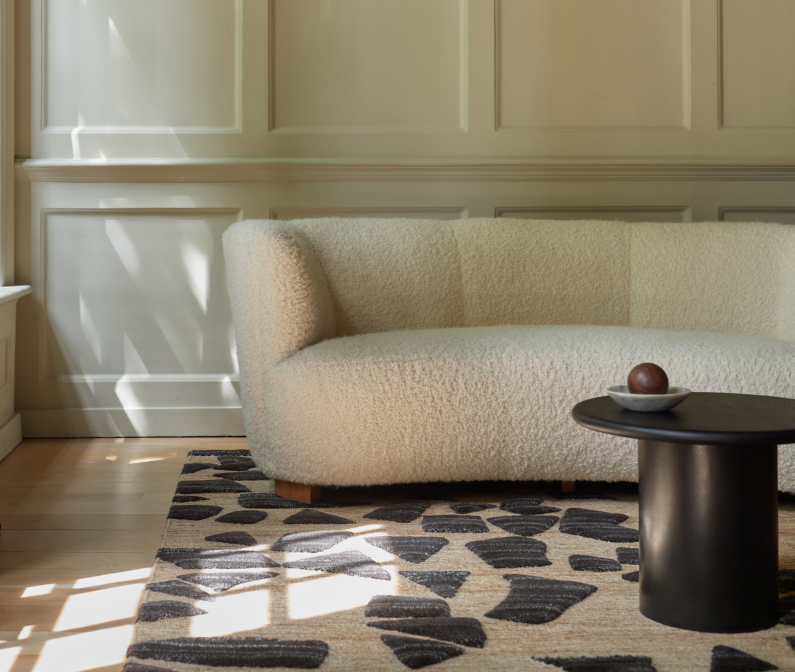 Image may contain: Home Decor, Rug, Couch, Furniture, Table, Apple, Food, Fruit, Plant, Produce, and Plate