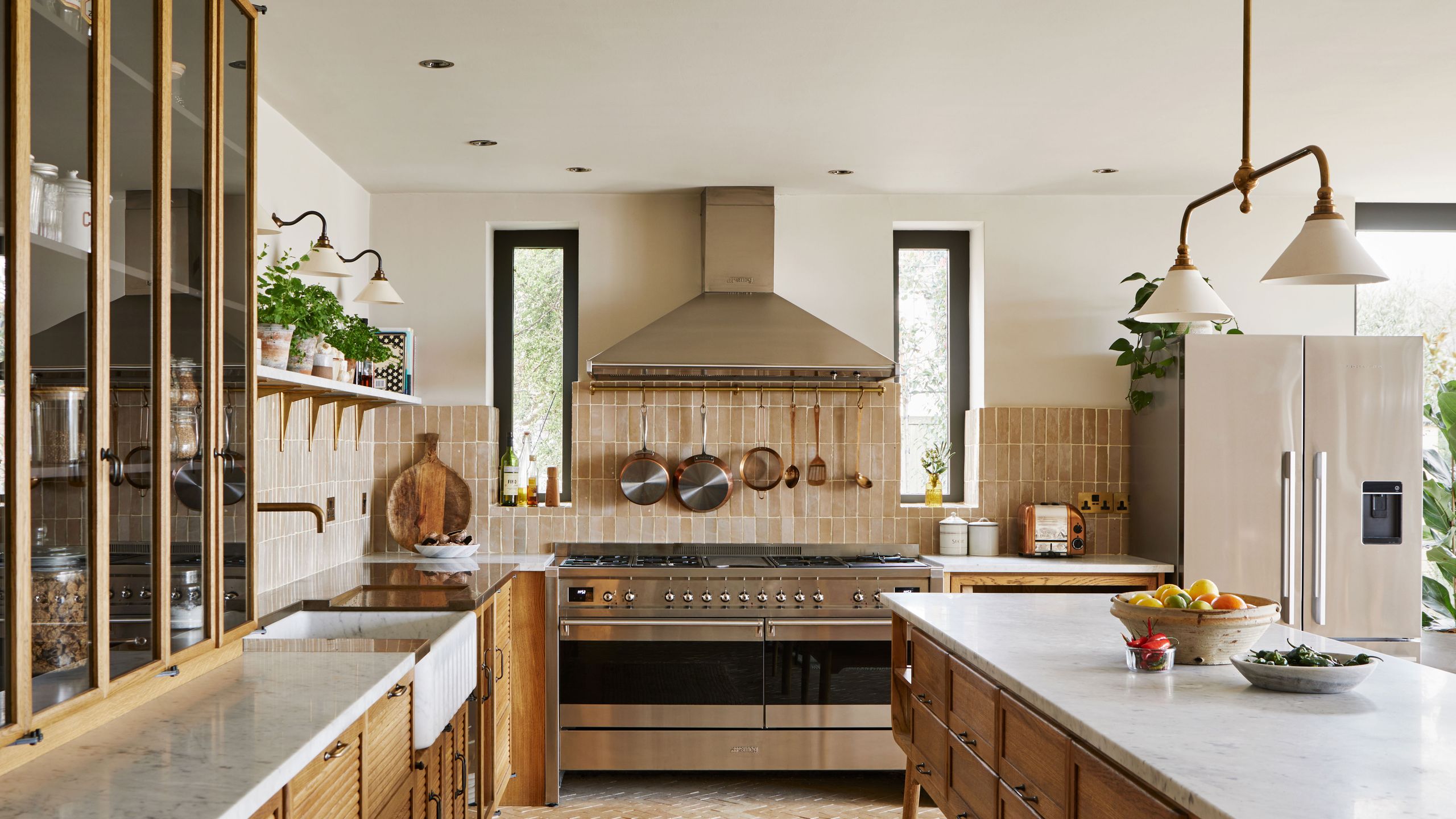 Image may contain: Indoors, Kitchen, Interior Design, Kitchen Island, Home Decor, and Rug