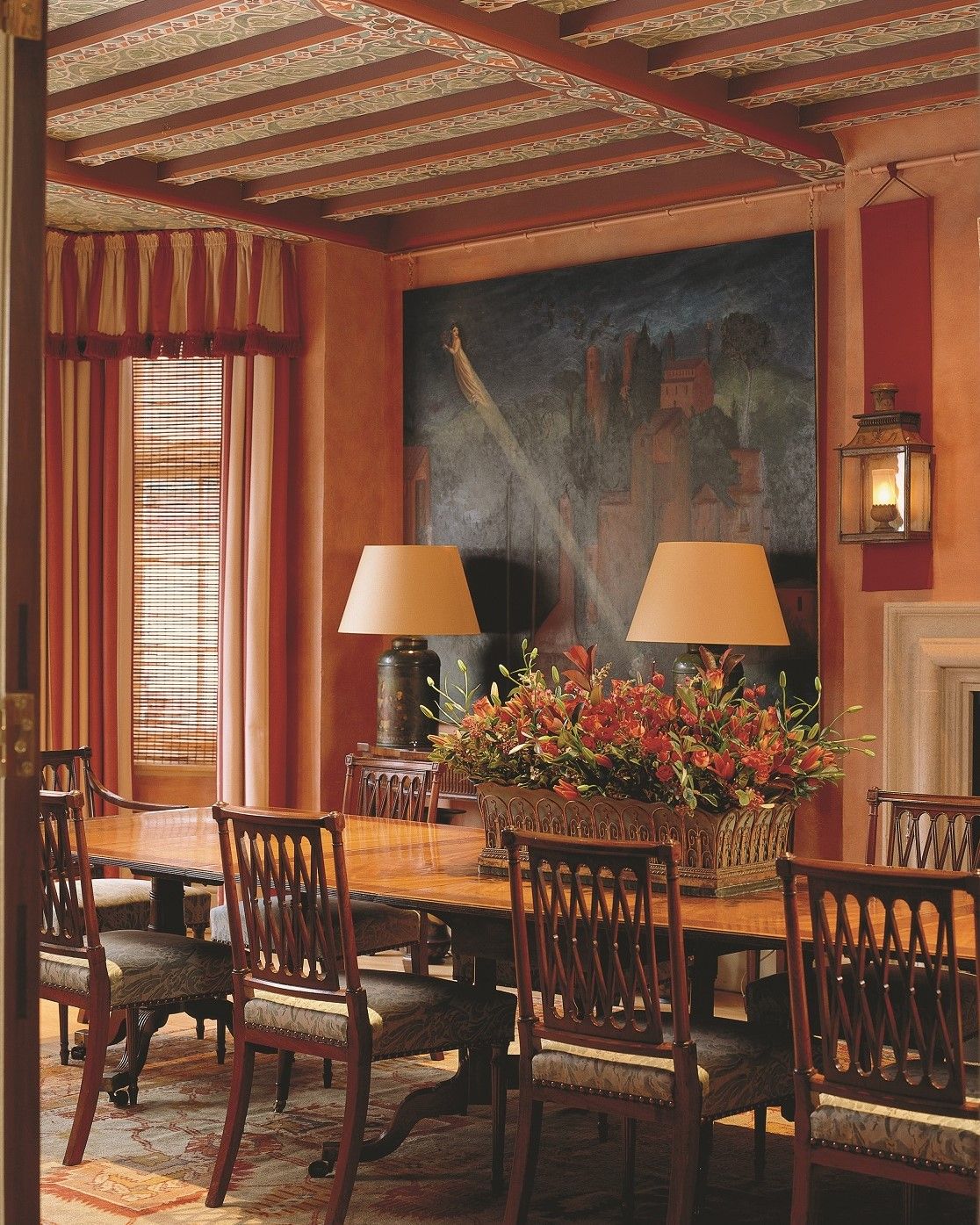 Image may contain Architecture Building Dining Room Dining Table Furniture Indoors Room Table and Interior Design