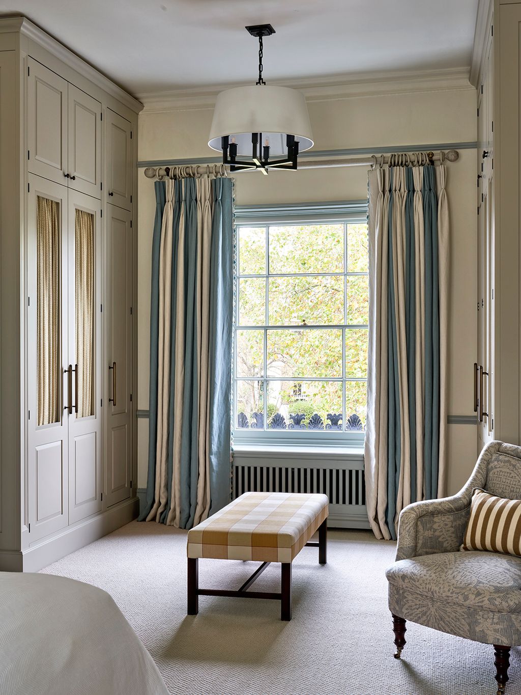 Image may contain Lamp Chair Furniture Bench Bed Window and French Window
