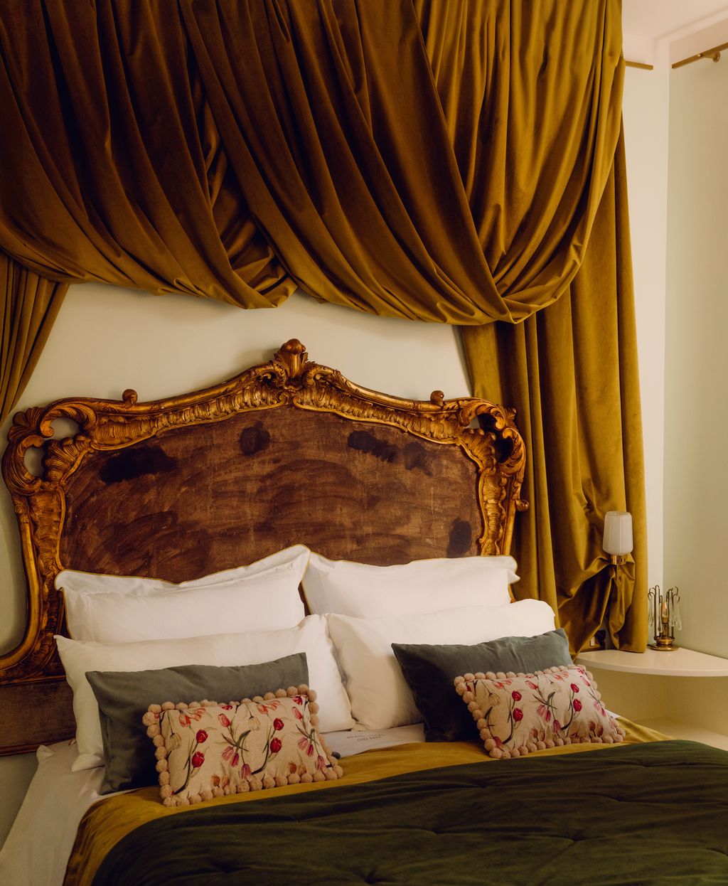 Image may contain Cushion Home Decor Indoors Interior Design Furniture Bed Bedroom Room and Pillow