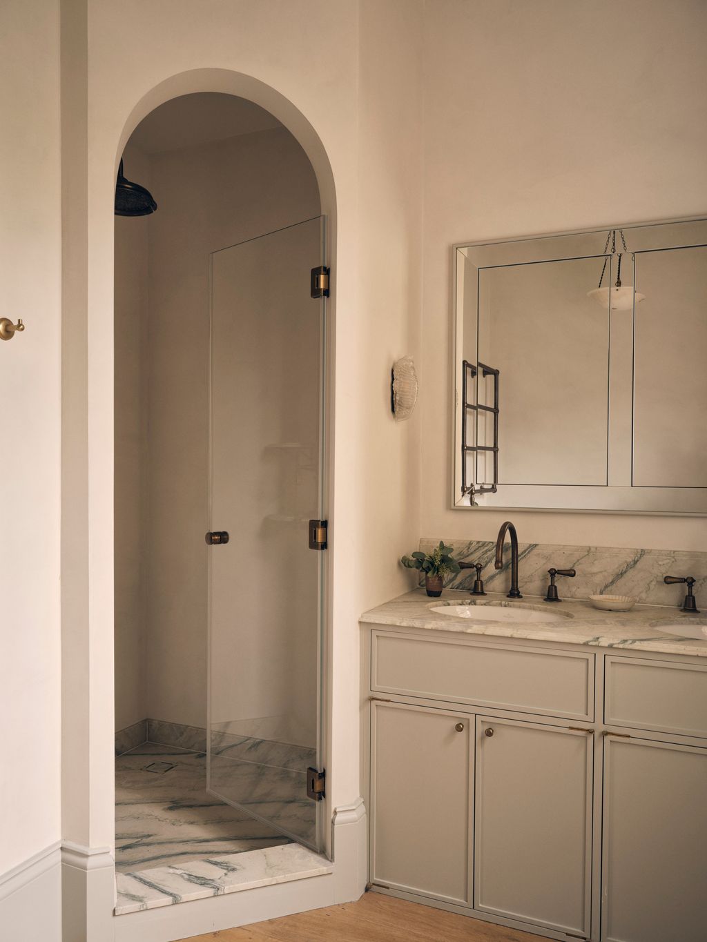 Image may contain Corner Indoors Interior Design Sink Sink Faucet and Plant