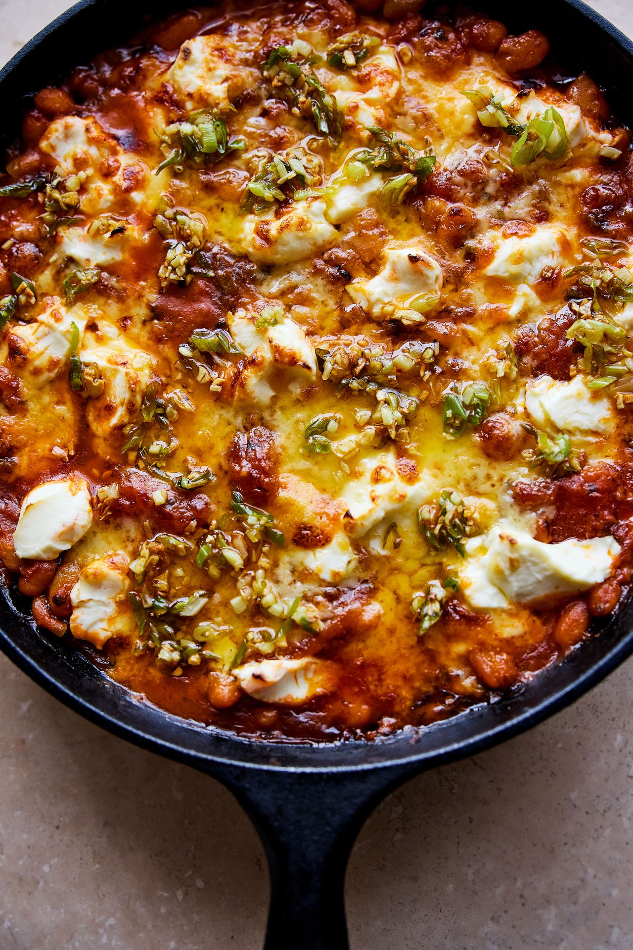 Image may contain Food Food Presentation Egg Pizza Cookware and Skillet