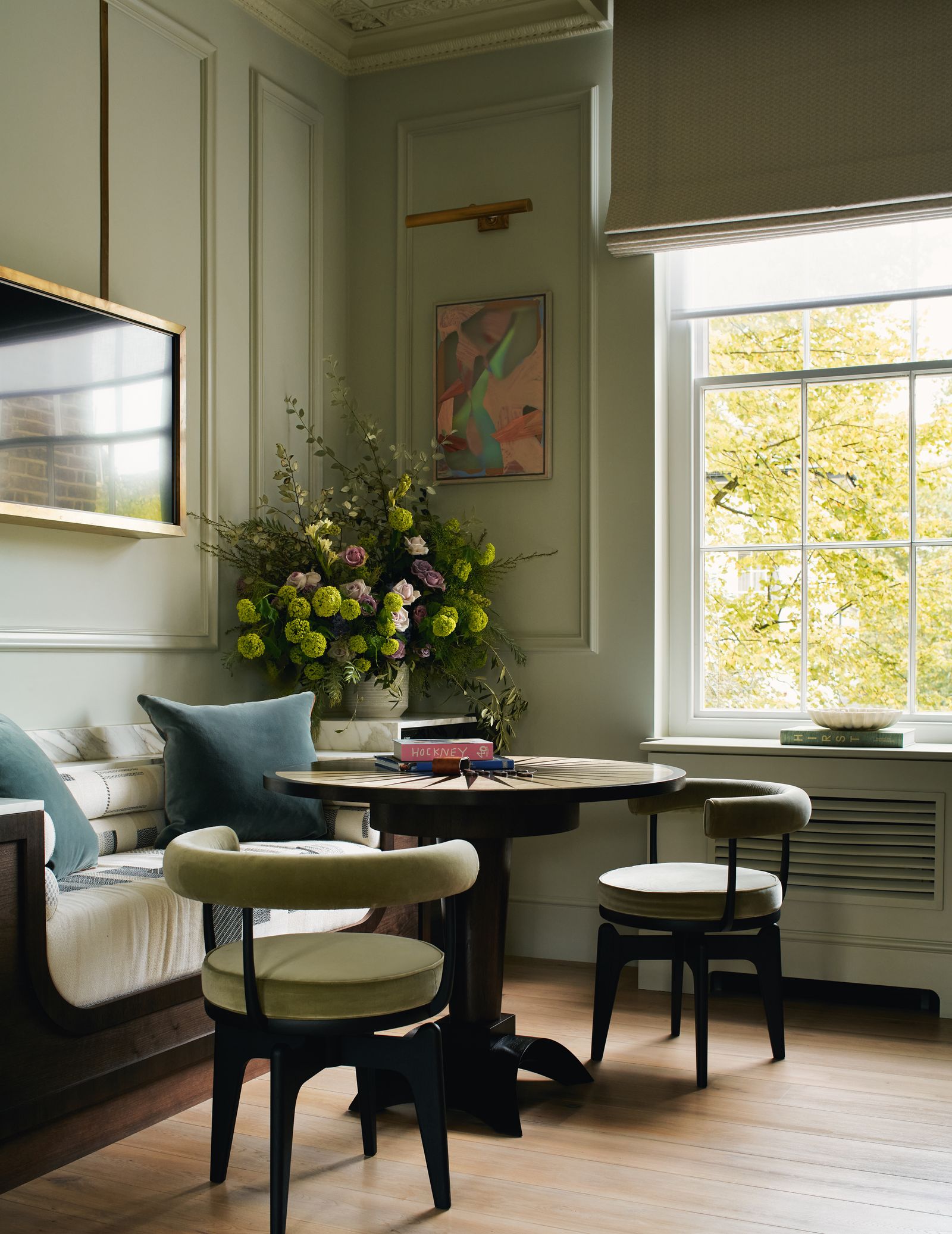 Image may contain Desk Furniture Table Chair Indoors Interior Design Art Painting Architecture and Building