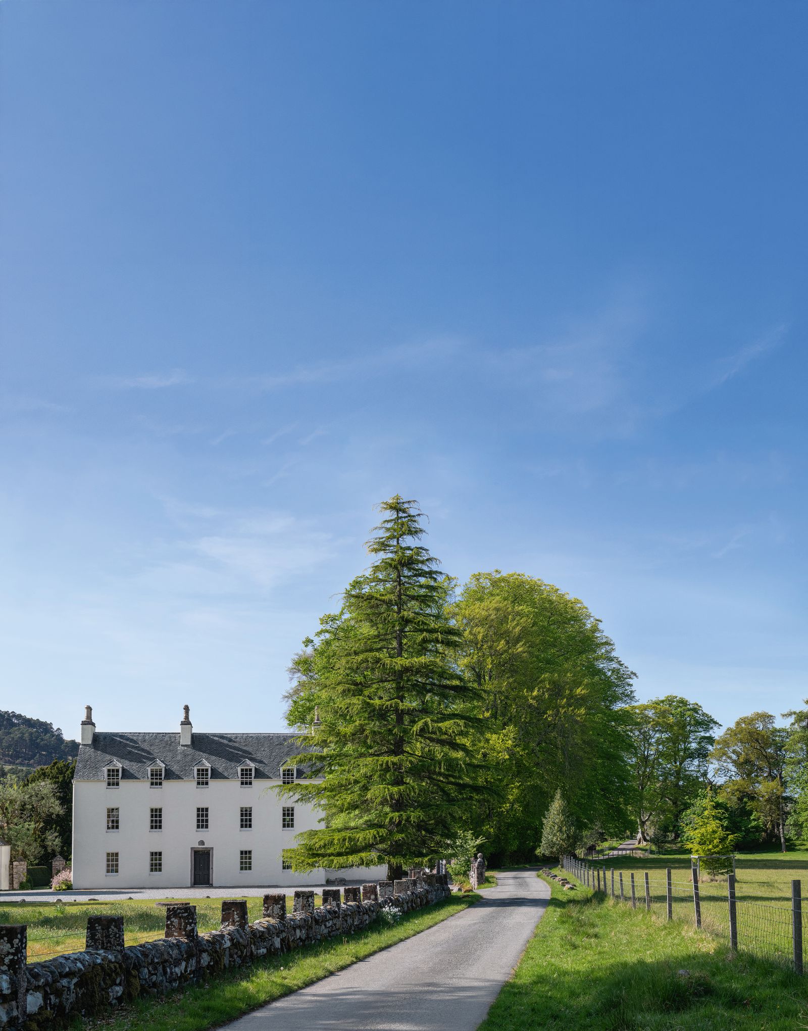Image may contain Architecture Building Housing Outdoors House Grass Plant Person Nature Sky Driveway and Manor