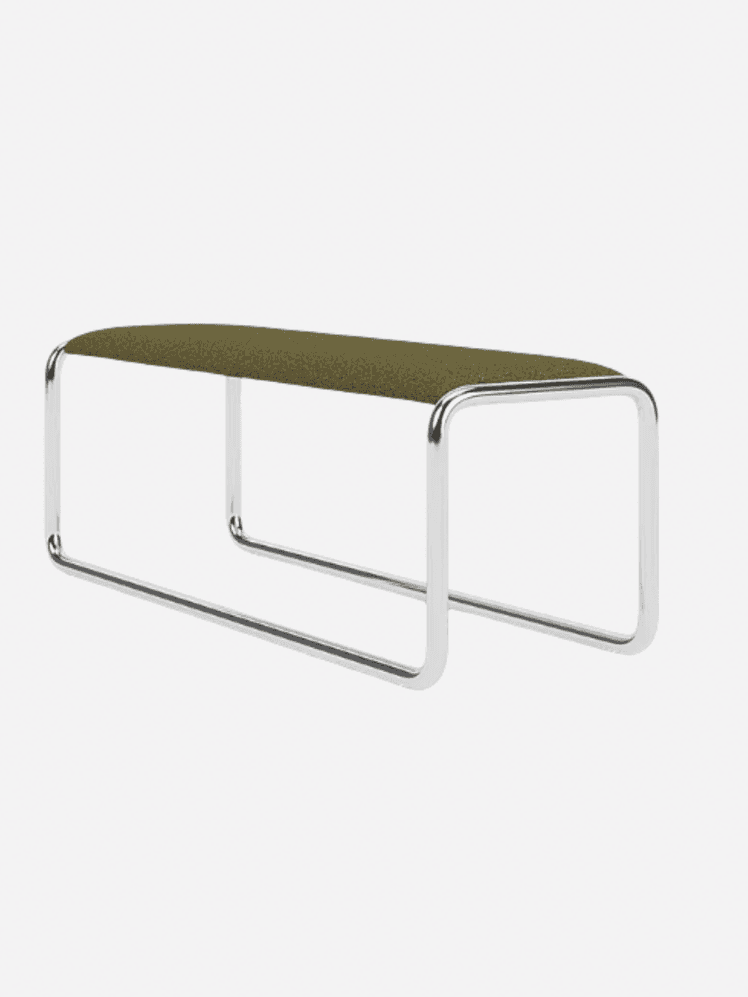 Image may contain: Furniture, Bench, and Table