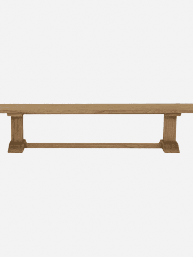 Image may contain: Furniture, Table, Shelf, Bench, Coffee Table, and Dining Table