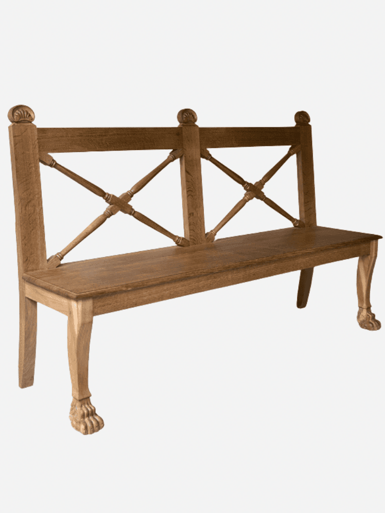 Image may contain: Bench, Furniture, and Wood