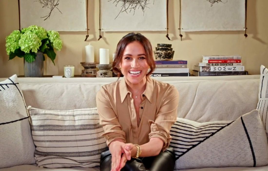 Inside Prince Harry and Meghan Markles Montecito Mansion at Risk From LA Wildfires meghan markle at her LA liviring room...