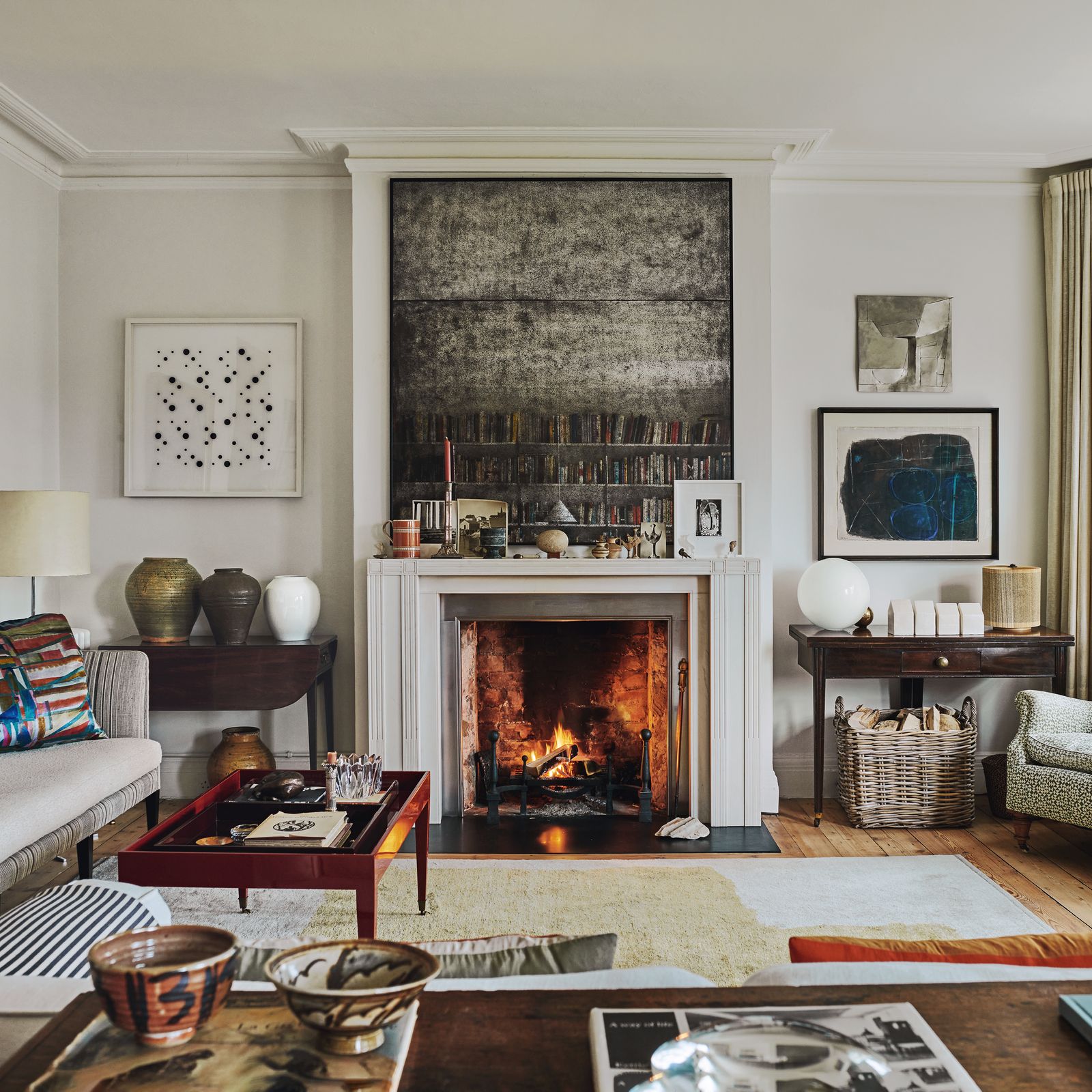 An interior designer's Hampstead Heath mansion flat, filled with a lifetime's collection of art