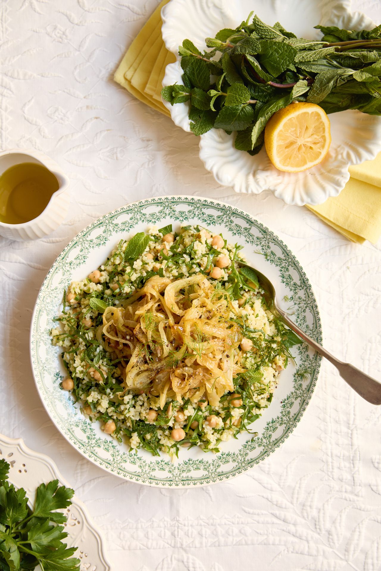 Image may contain Food Food Presentation Plate Cutlery Fork Cilantro and Cup