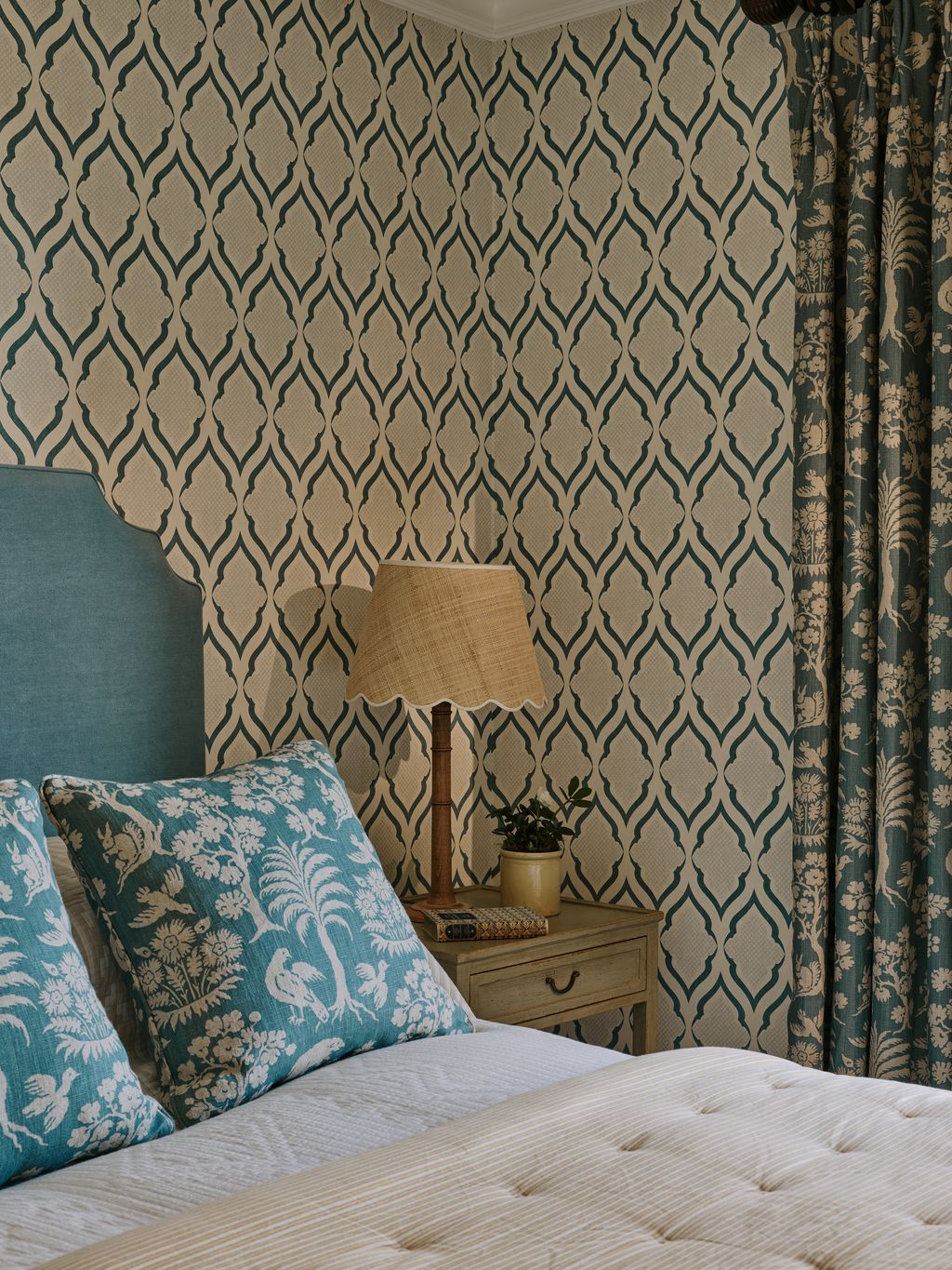 Image may contain Indoors Interior Design Cushion Home Decor Lamp Pillow Plant Bed Furniture Book and Publication