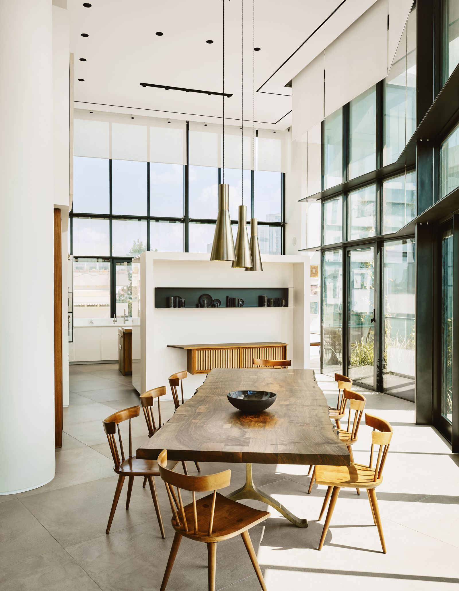 Image may contain Architecture Building Dining Room Dining Table Furniture Indoors Room Table and Interior Design