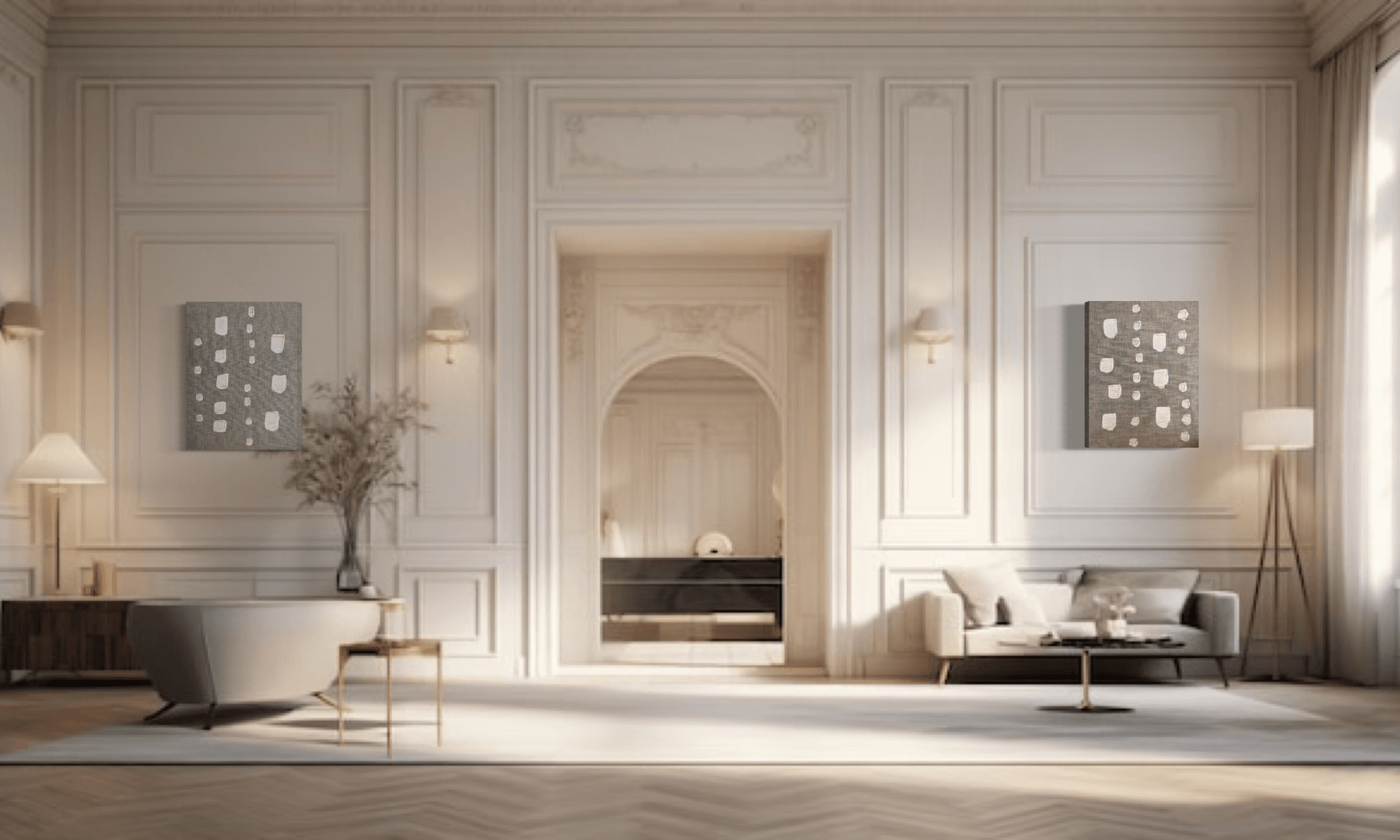 Image may contain: Indoors, Interior Design, Home Decor, Lamp, Fireplace, Architecture, Building, Furniture, and Living Room