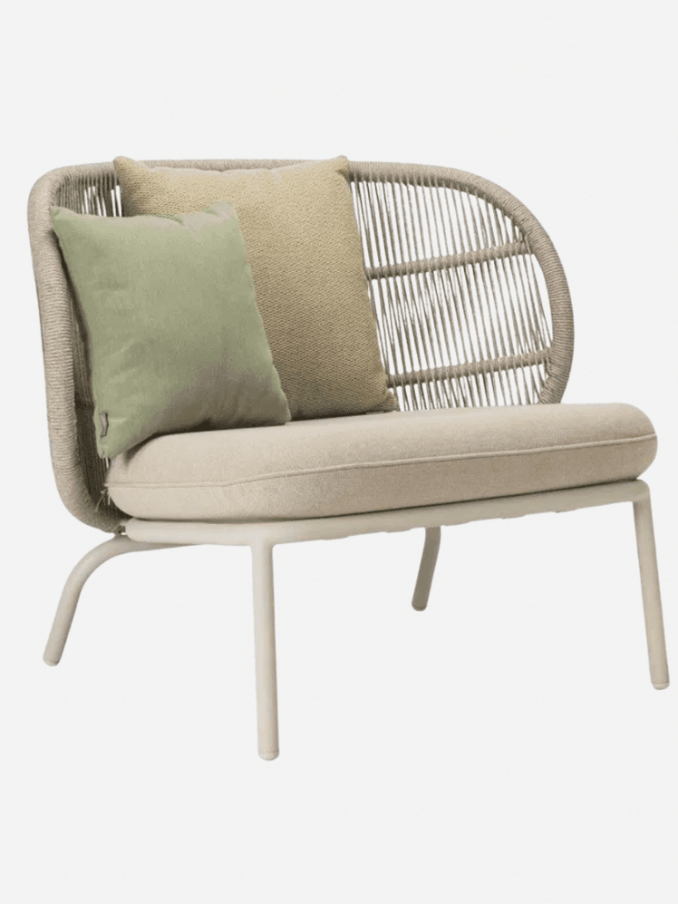 Image may contain: Cushion, Home Decor, Couch, Furniture, Chair, Bench, Linen, and Pillow