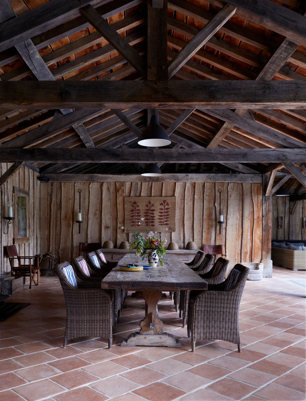 Image may contain Floor Flooring Path Walkway Dining Table Furniture Table Flagstone Architecture and Building