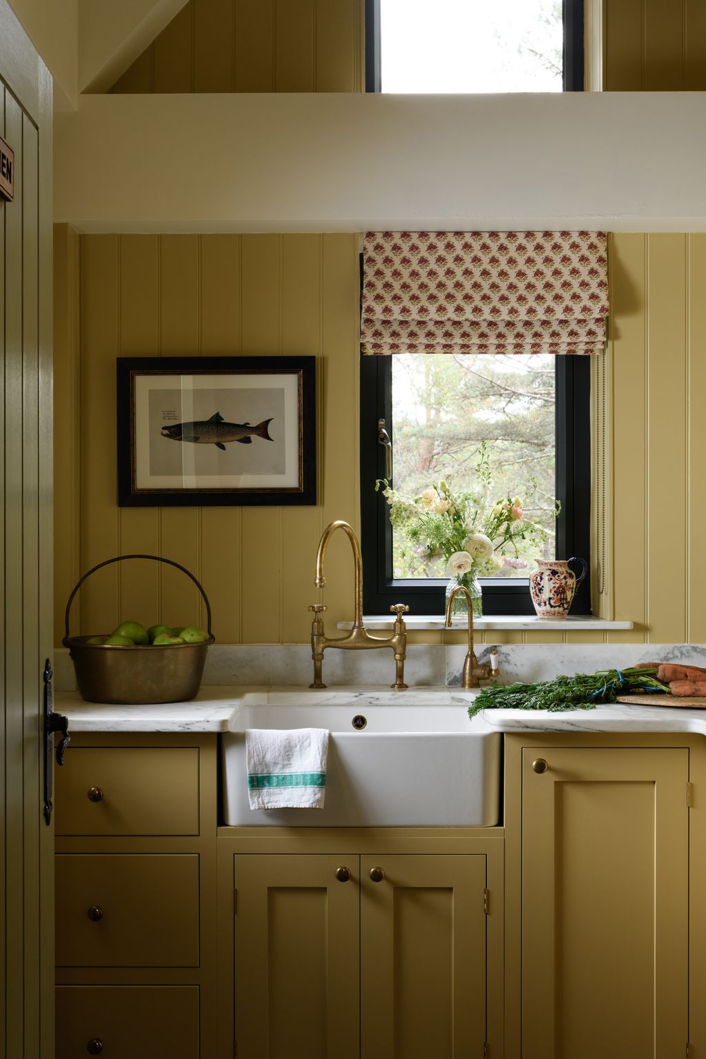 Image may contain Sink Sink Faucet Indoors Interior Design Art Painting Animal Fish and Sea Life