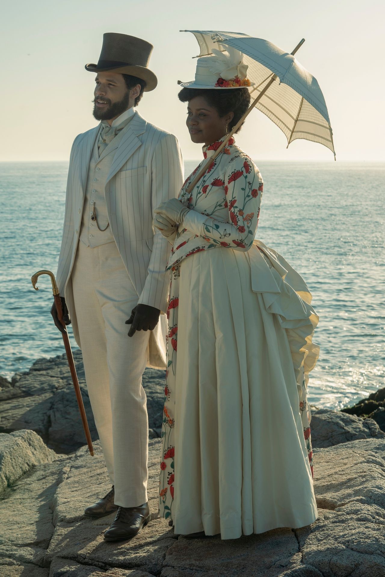 Image may contain Dene Benton Clothing Glove Footwear Shoe Adult Person Wedding Hat Photography Face and Head