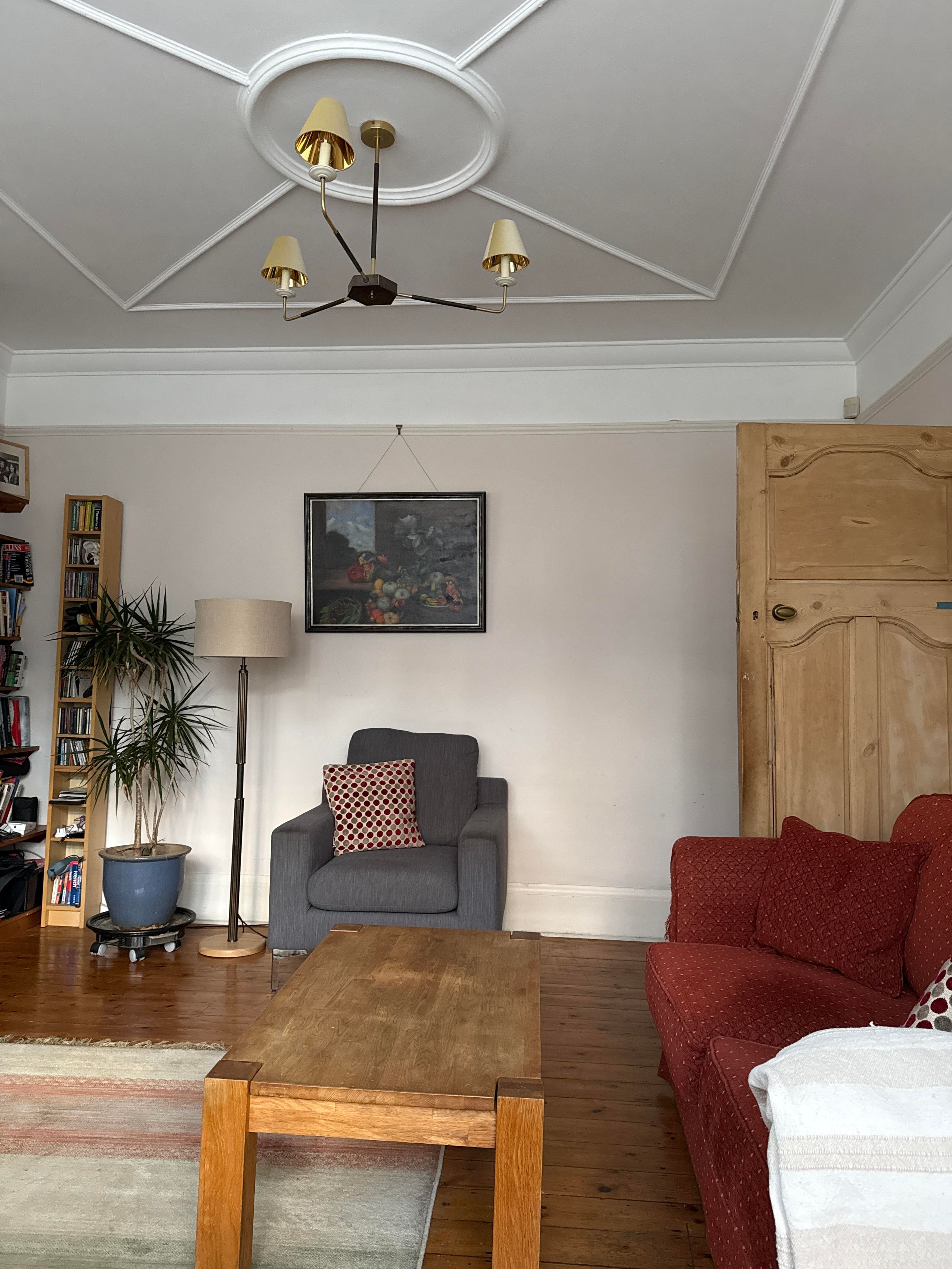 Image may contain: Plant, Indoors, Interior Design, Lamp, Home Decor, Architecture, Building, Furniture, and Living Room