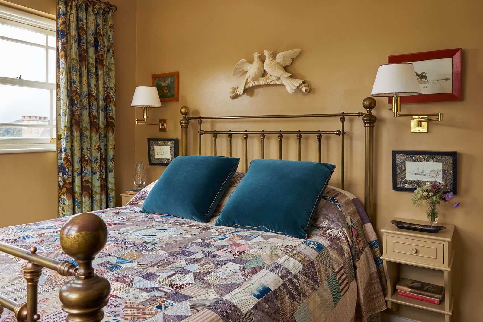 Image may contain Cushion Home Decor Lamp Bed Furniture Art Painting Indoors Interior Design Pillow and Table Lamp