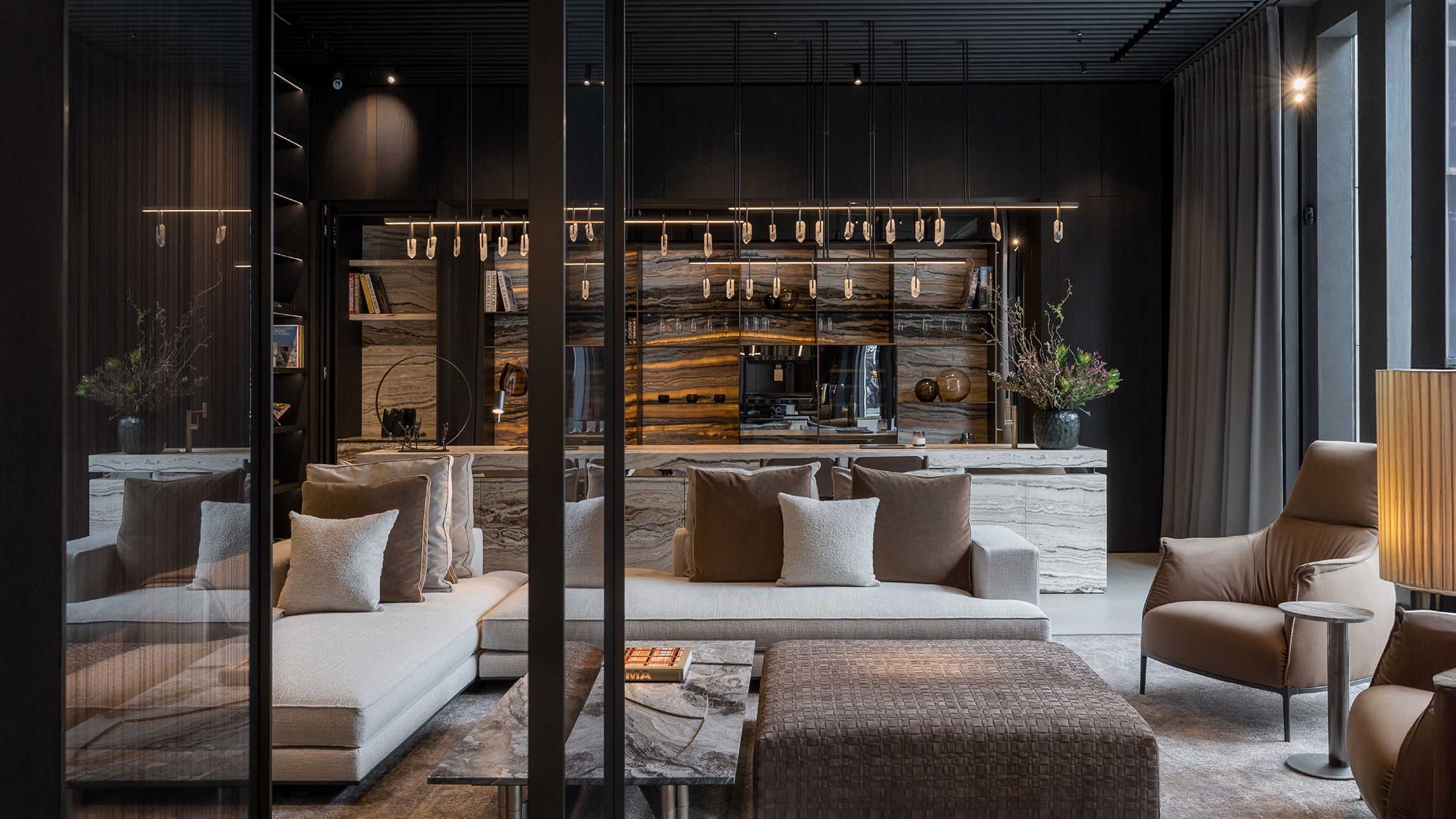 Image may contain: Indoors, Interior Design, Architecture, Building, Furniture, Living Room, Room, Home Decor, and Book