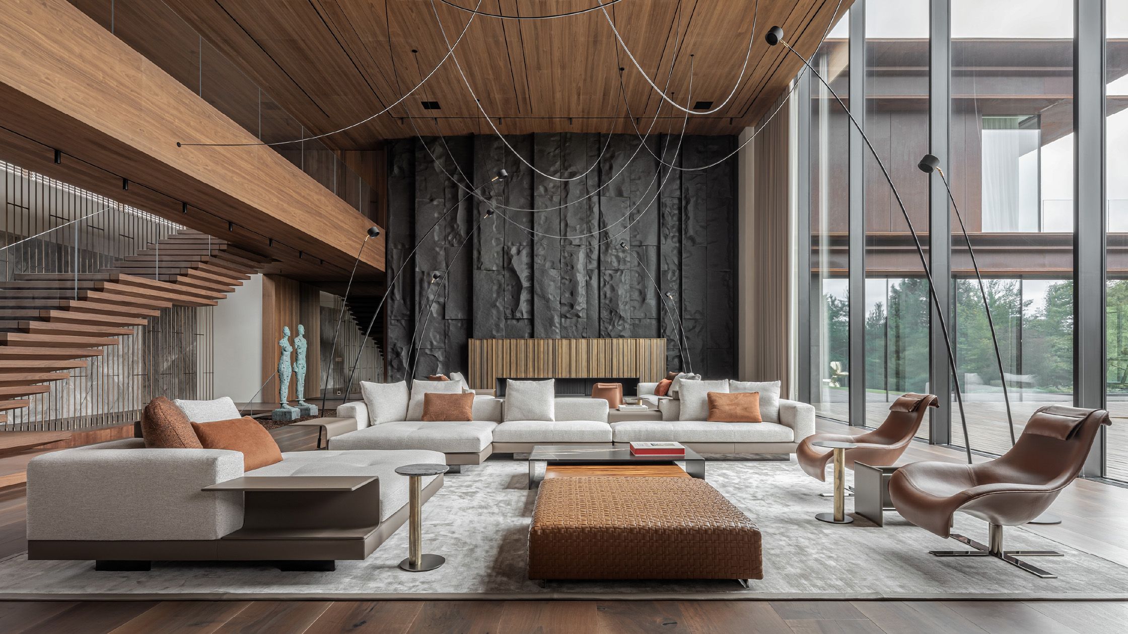 Image may contain: Indoors, Interior Design, Home Decor, Architecture, Building, Foyer, Chair, Furniture, and Person