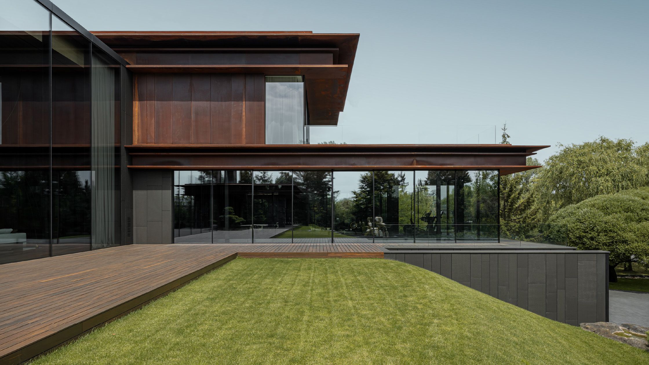 Image may contain: Grass, Plant, Terrace, Architecture, Building, House, Housing, Villa, Indoors, and Interior Design