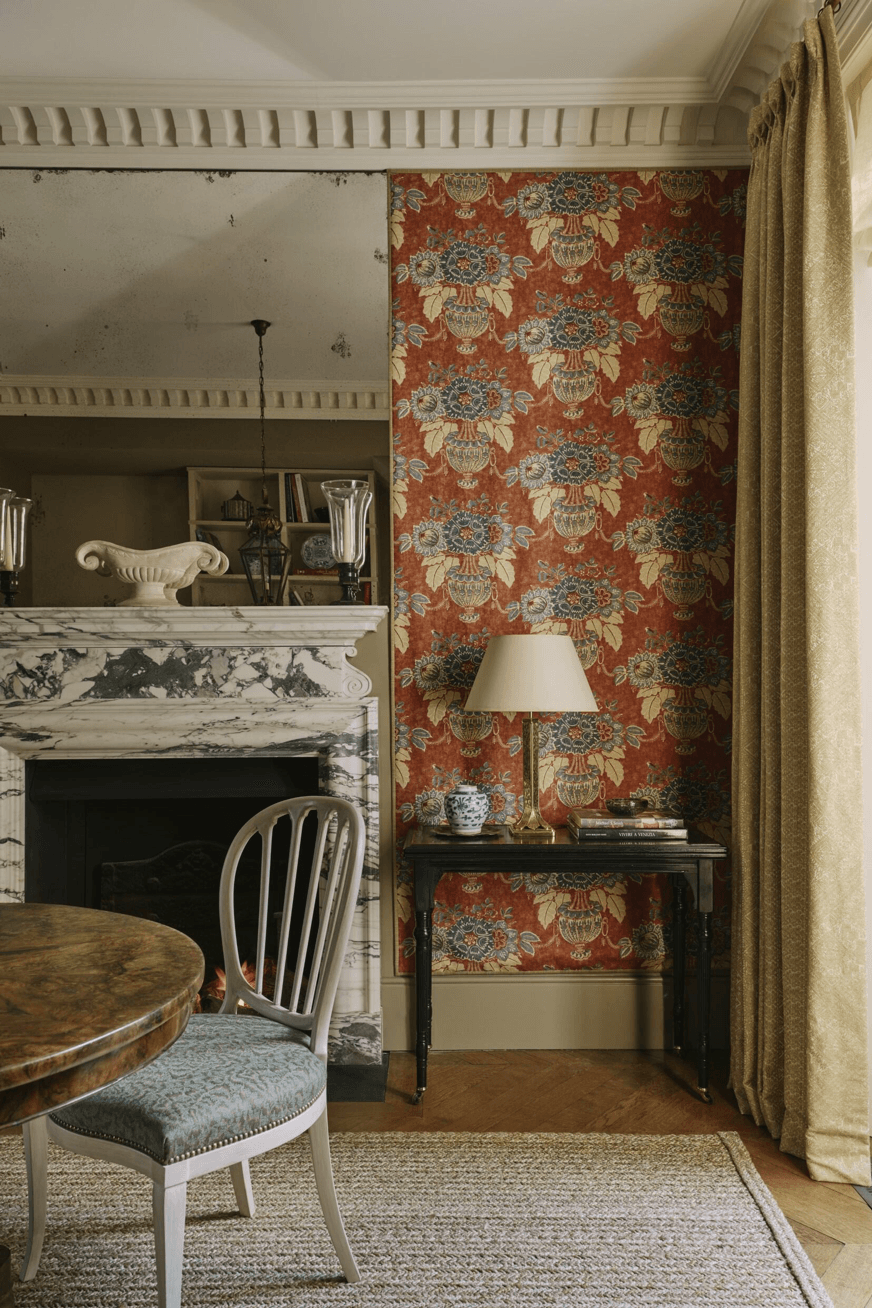 Image may contain Home Decor Architecture Building Furniture Indoors Living Room Room Interior Design Chair and Rug