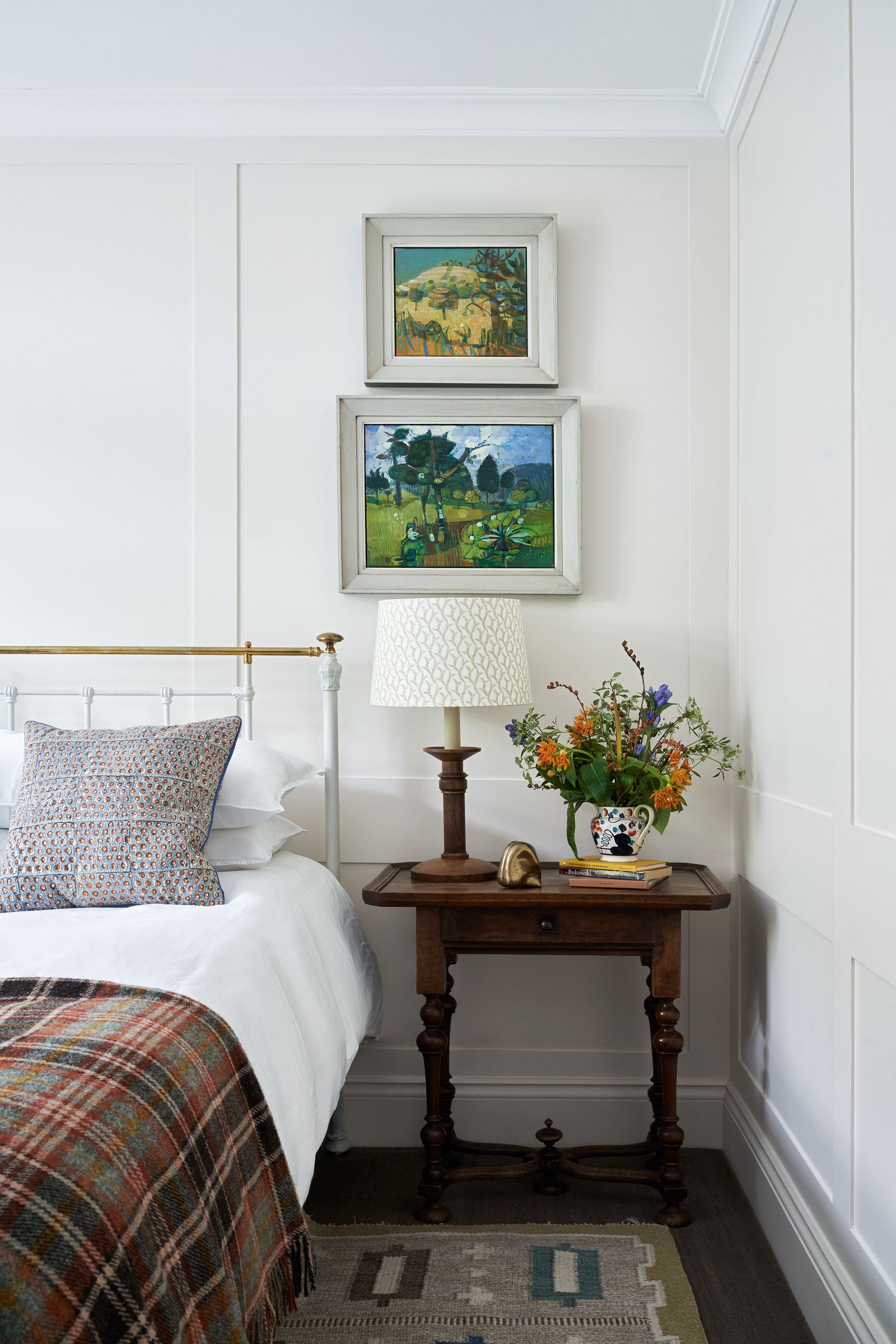 Image may contain Lamp Corner Art Painting Desk Furniture Table Cushion Home Decor Bed Rug and Table Lamp