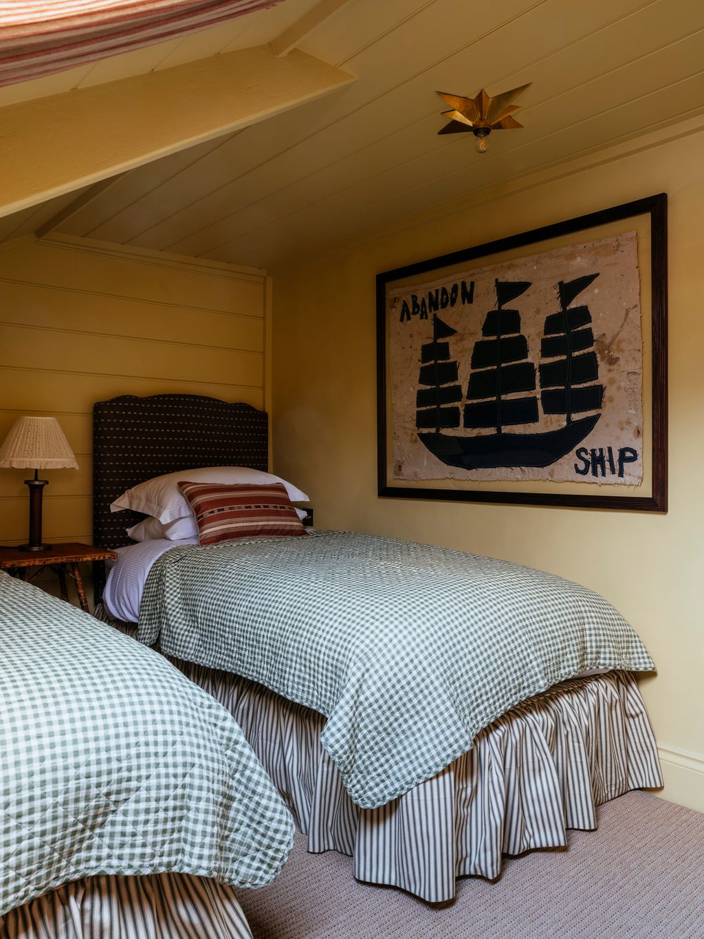 Image may contain Bed Bedroom Dorm Room Furniture Indoors Room Lamp Interior Design Art Painting and Home Decor