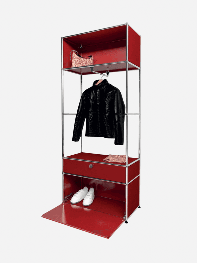 Image may contain: Clothing, Coat, Furniture, Closet, and Wardrobe