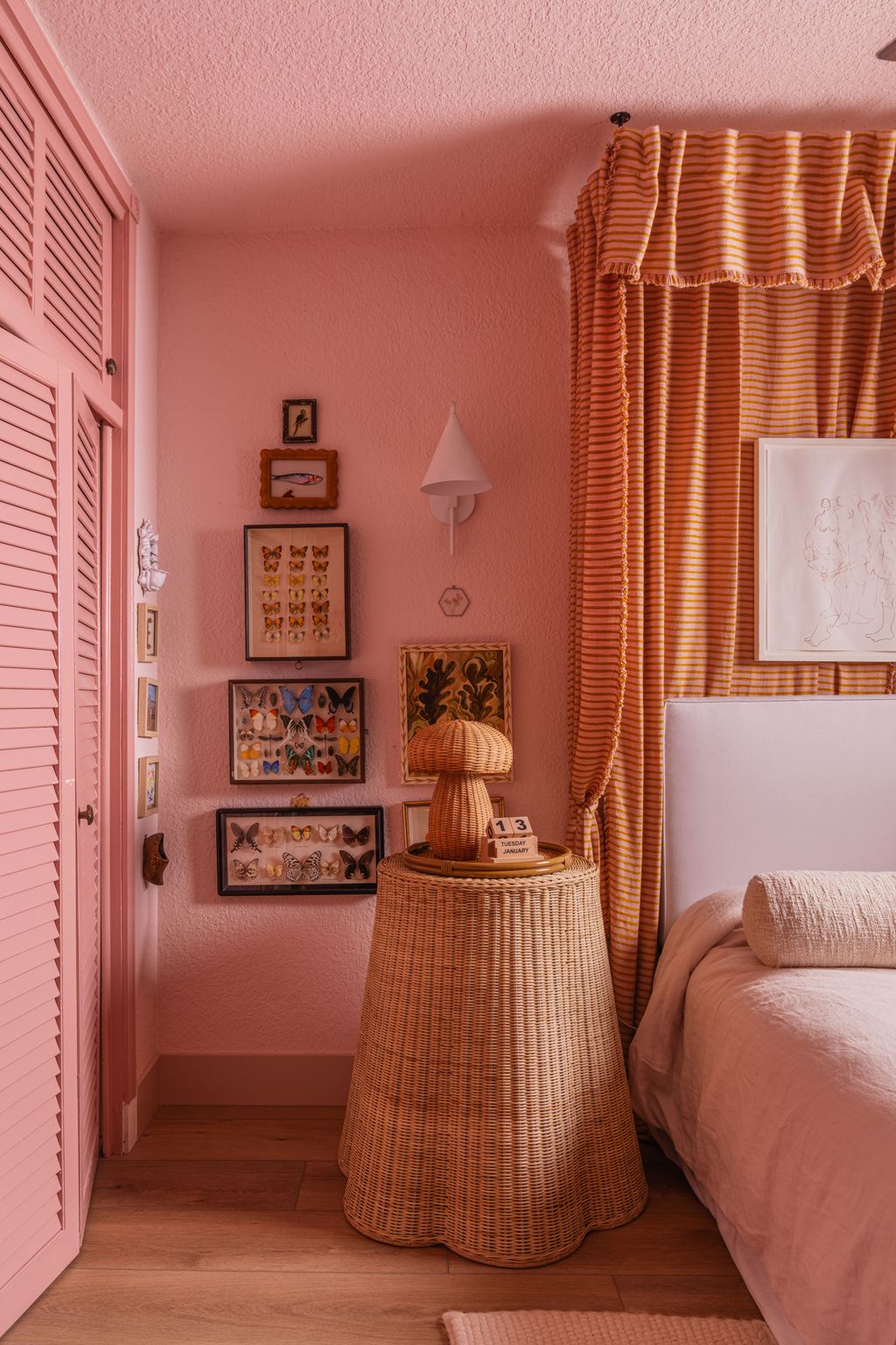 Image may contain Home Decor Lamp Furniture Art Painting Bed Bedroom Indoors Room and Interior Design