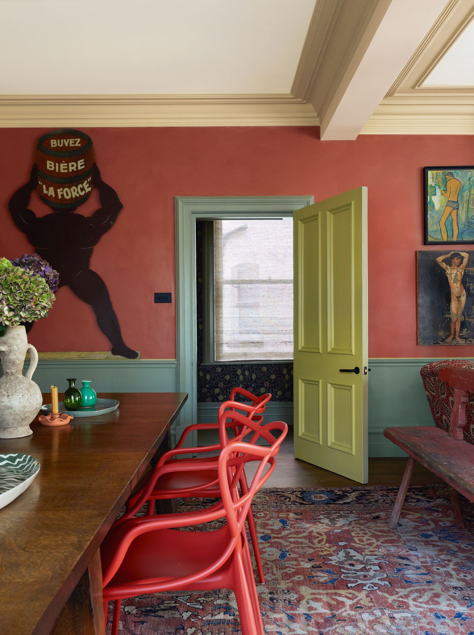 Image may contain Indoors Interior Design Dining Table Furniture Table Architecture Building Dining Room and Room