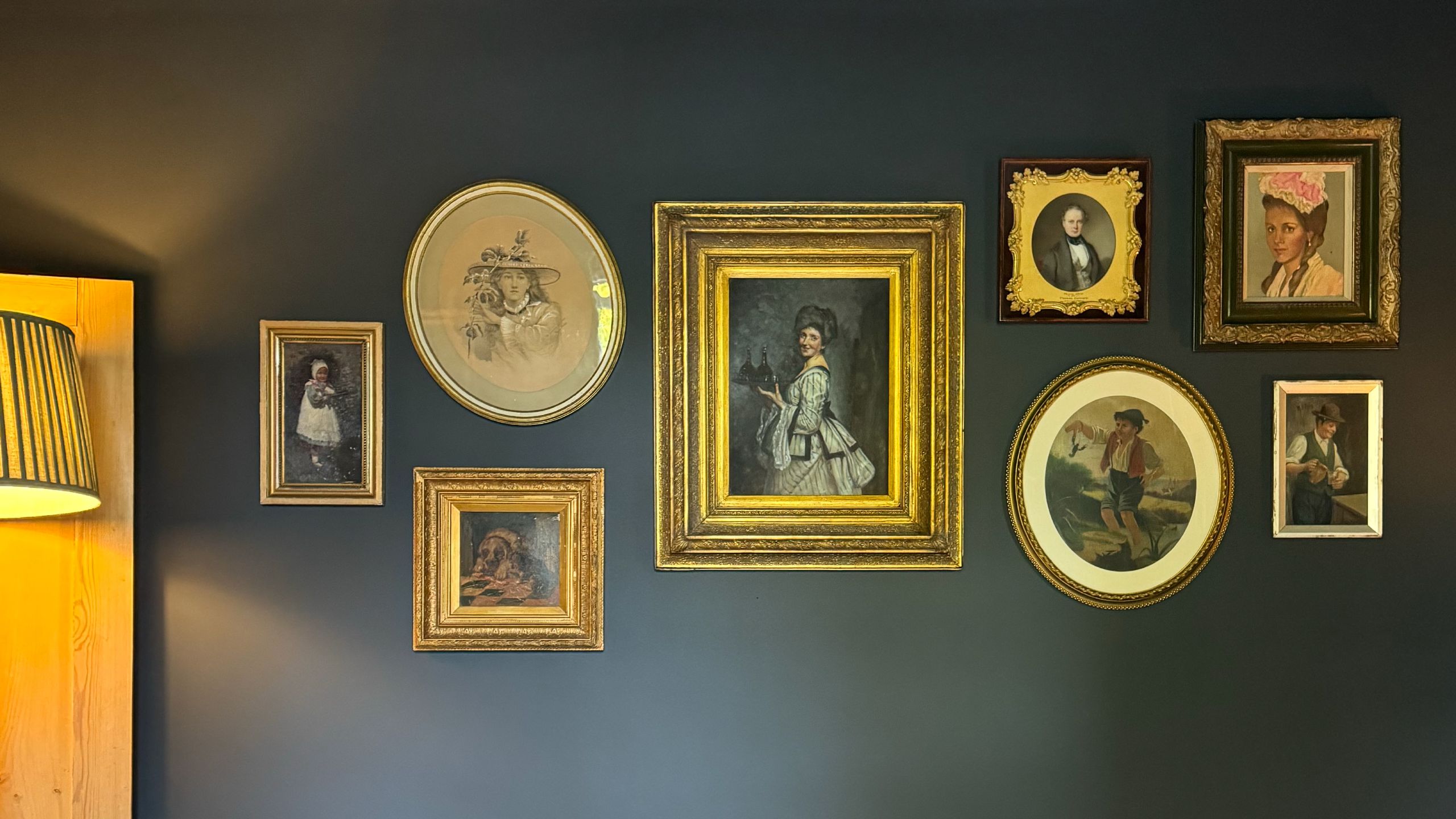 Image may contain: Art, Painting, Person, Clothing, Hat, and Lamp