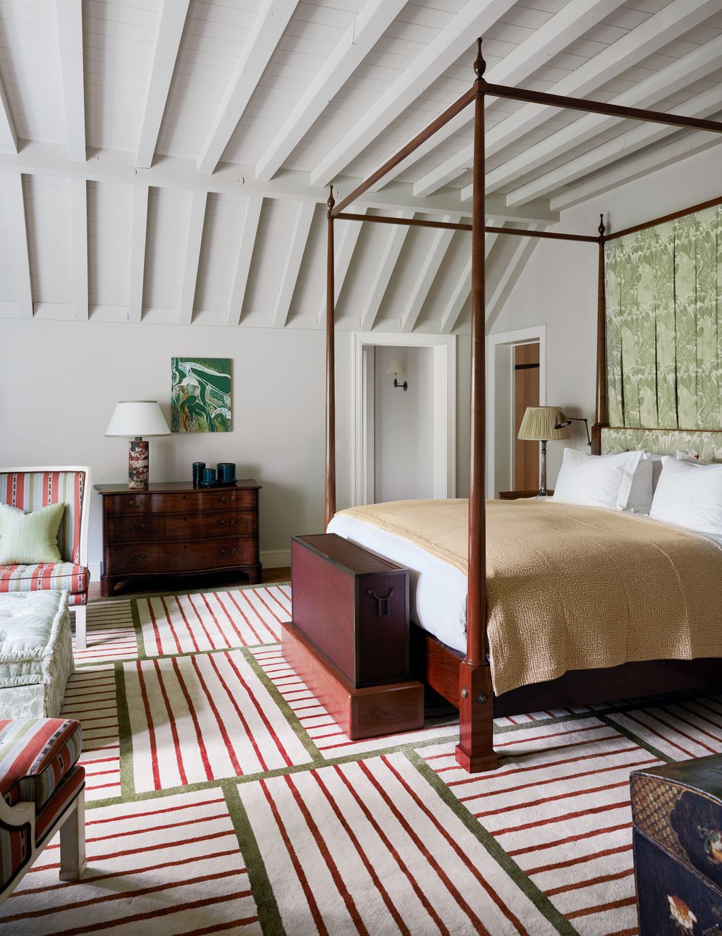 Image may contain Lamp Furniture Indoors Bed Bedroom Room Chair Accessories Bag Handbag Canopy Bed and Home Decor