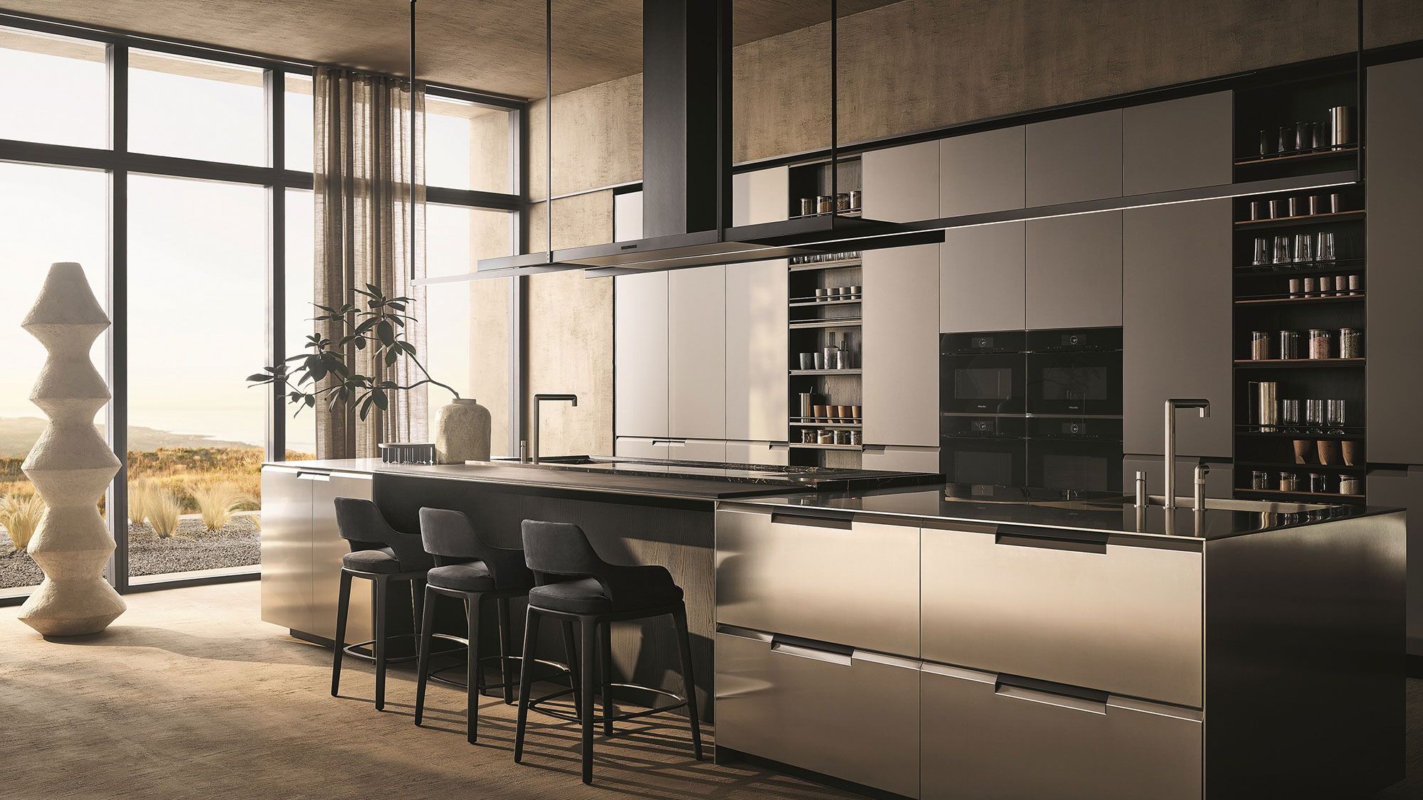 Image may contain: Indoors, Interior Design, Kitchen, Dining Table, Furniture, Table, Architecture, Building, and Dining Room