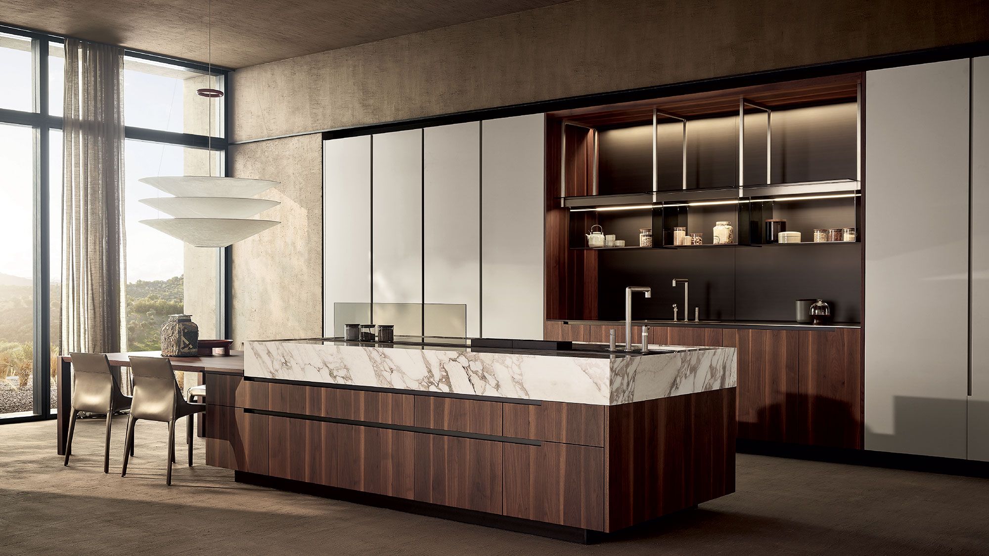 Image may contain: Indoors, Interior Design, Kitchen, Hot Tub, Tub, Furniture, and Lamp