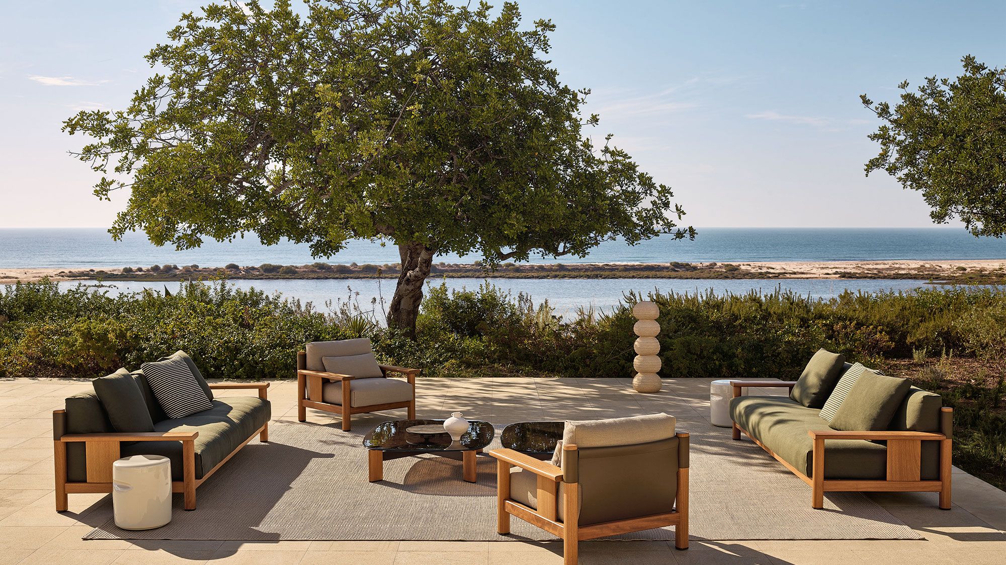 Image may contain: Nature, Outdoors, Scenery, Chair, Furniture, and Couch