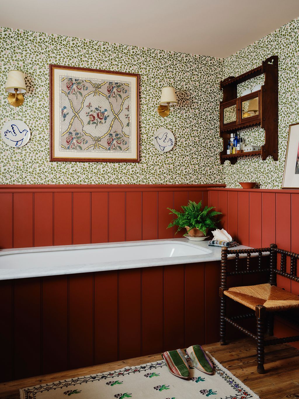 Image may contain Indoors Interior Design Lamp Corner Chair Furniture Plant Tub Home Decor Art and Painting