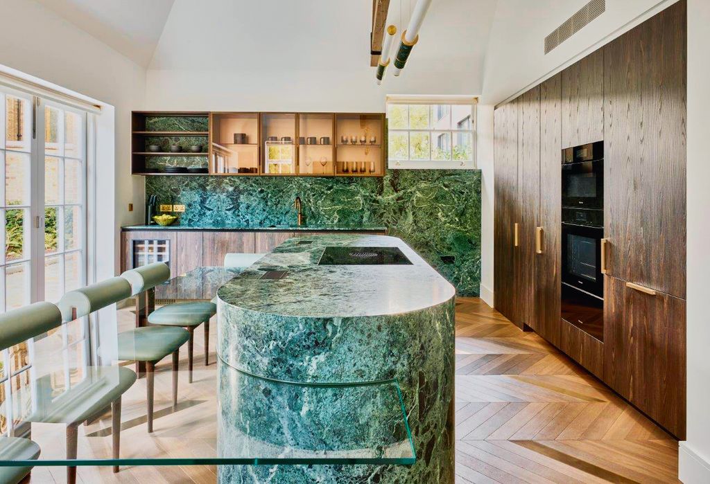 Image may contain Indoors Interior Design Floor Kitchen and Wood