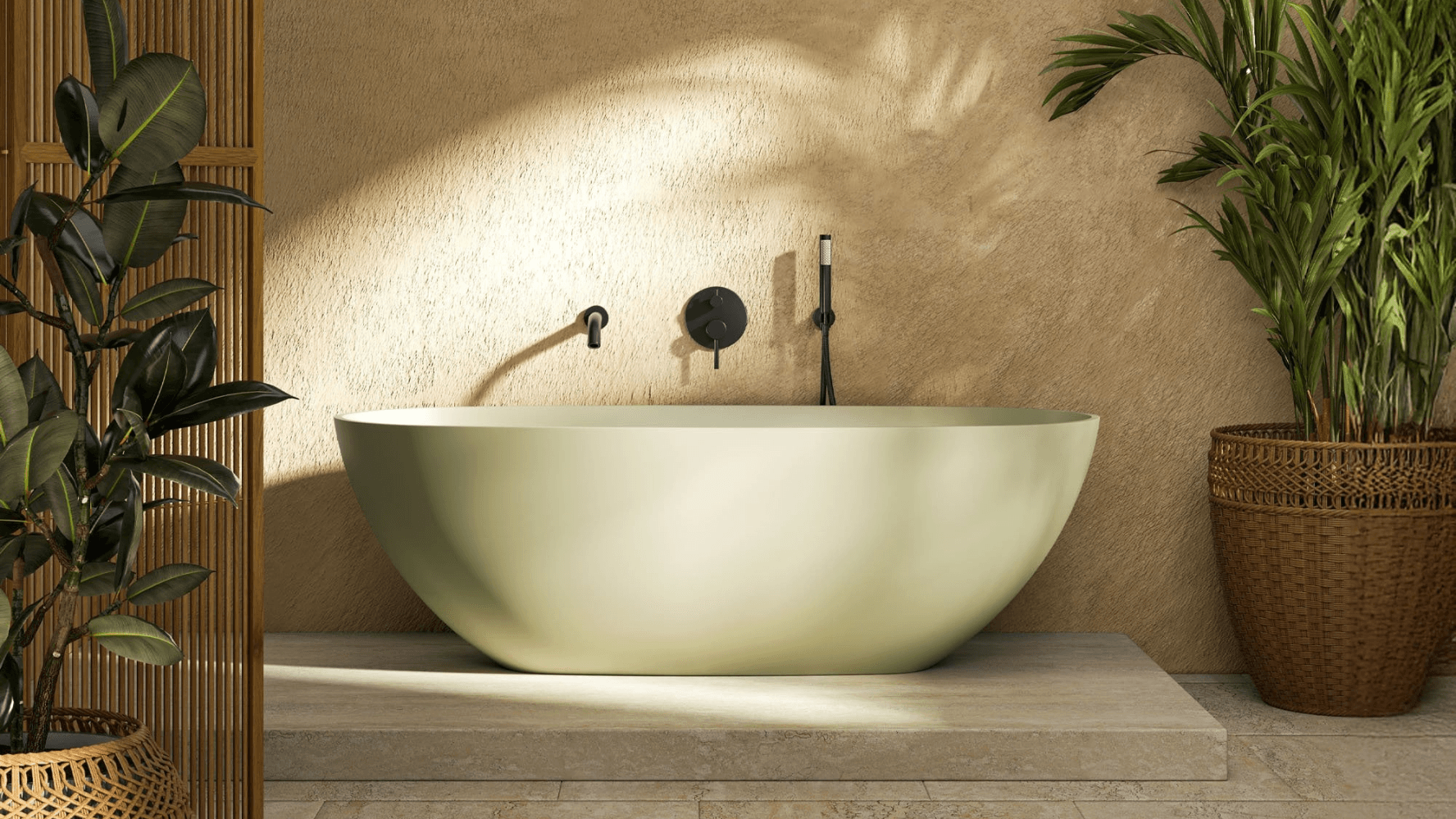 Image may contain: Bathing, Plant, Tub, Bathtub, and Person