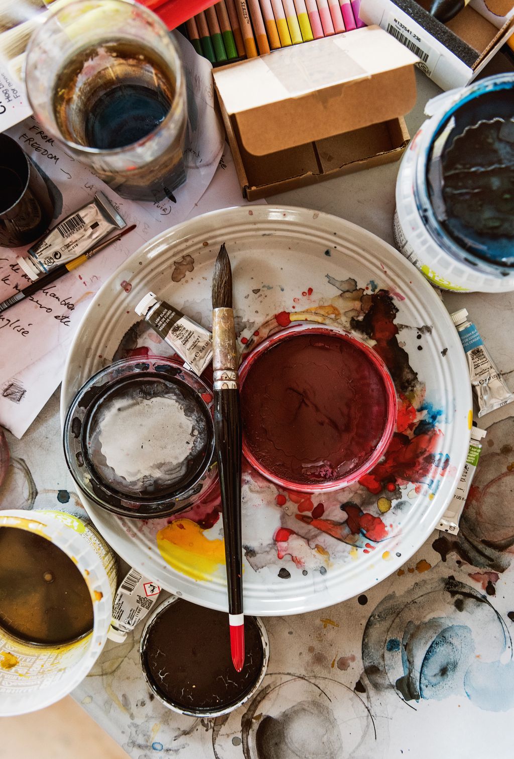 Image may contain Paint Container Cup Plate Palette Box and Pen