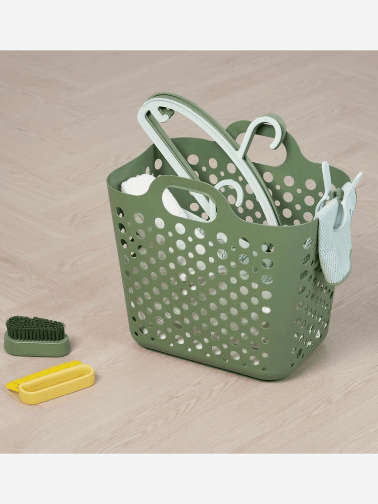 Image may contain: Basket, Shopping Basket, Brush, Device, Tool, and Toothbrush