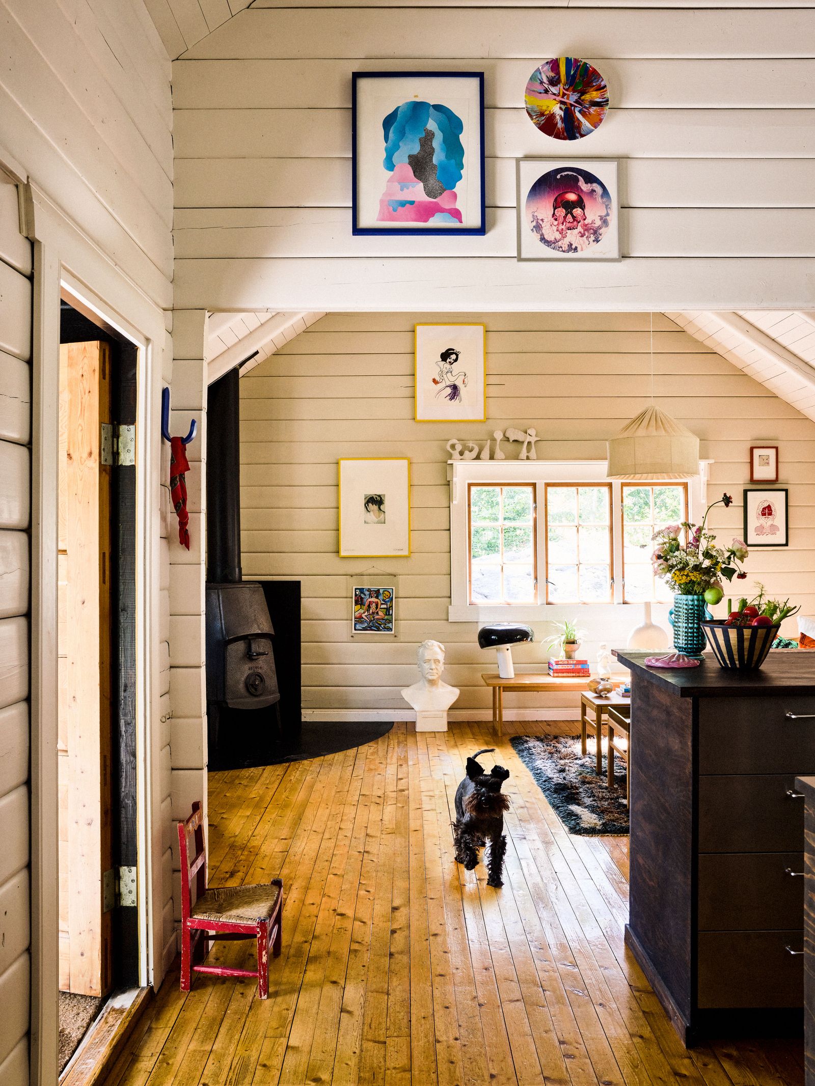 Image may contain Indoors Interior Design Wood Hardwood Floor Flooring Chair Furniture Home Decor Art and Painting