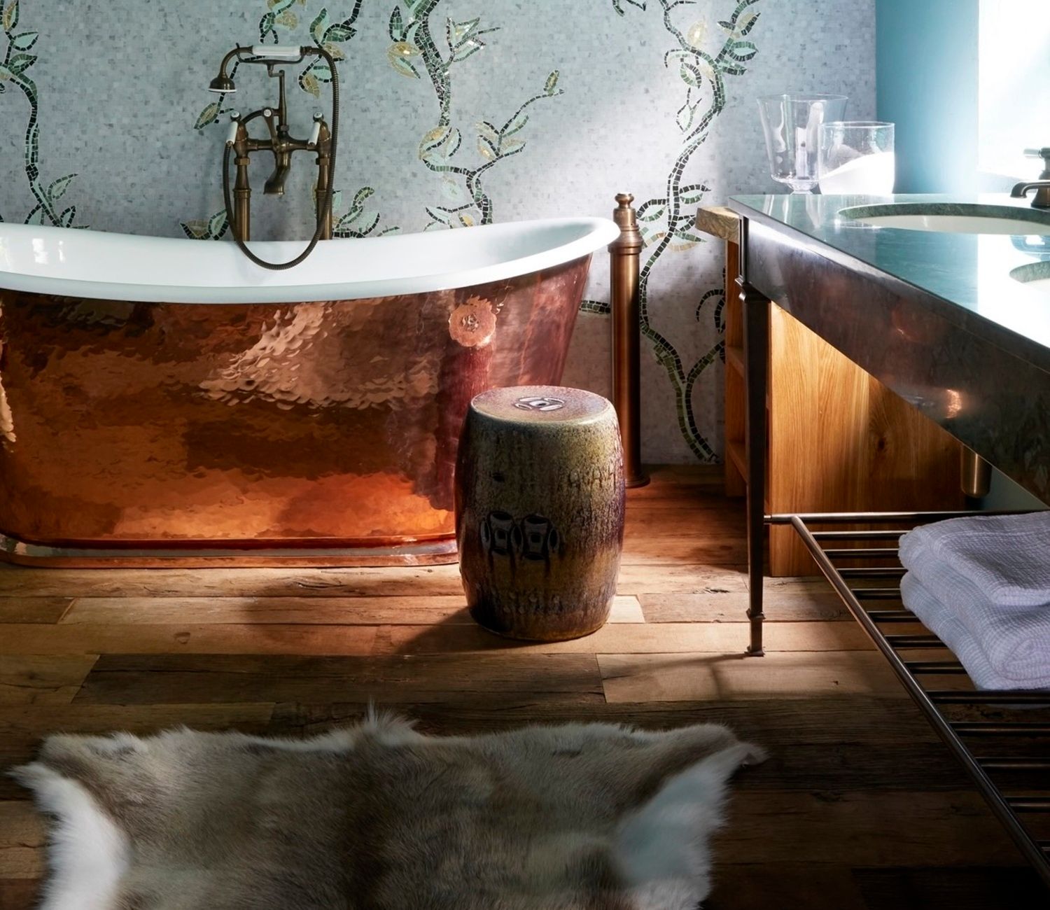 Image may contain: Bathing, Bathtub, Person, Tub, Cup, Hardwood, Wood, Animal, Cat, Mammal, and Pet