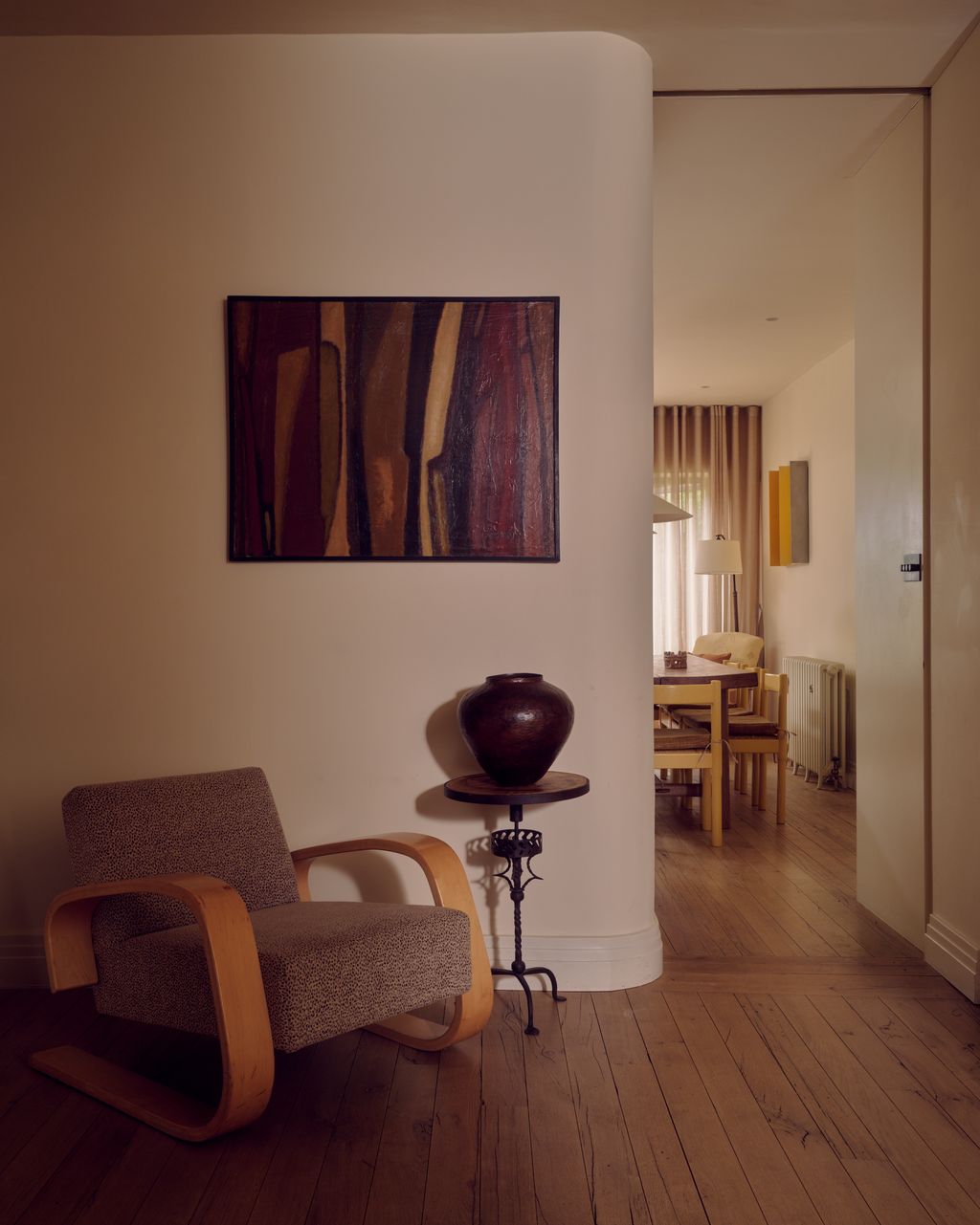 Image may contain Indoors Interior Design Wood Floor Flooring Hardwood Architecture Building and Furniture