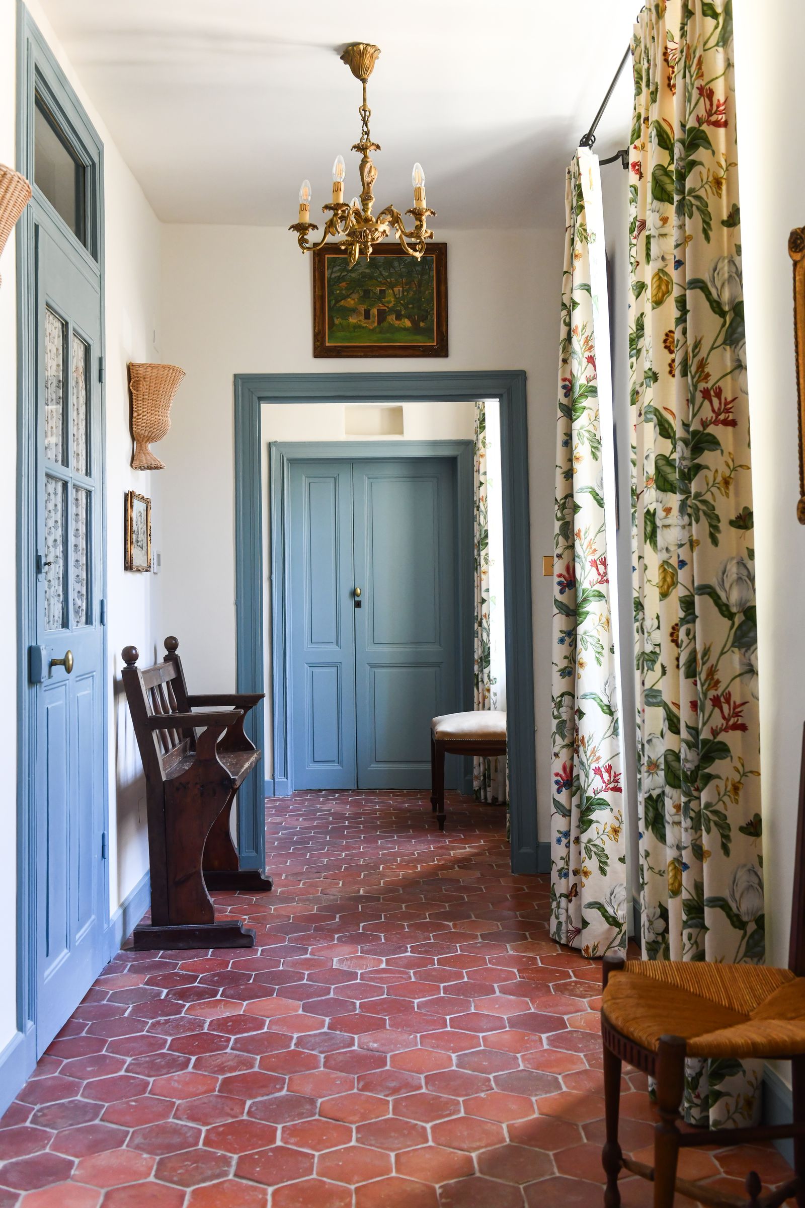 Image may contain Floor Lamp Flooring Art Painting Chair Furniture Indoors Bench Architecture Building and Foyer